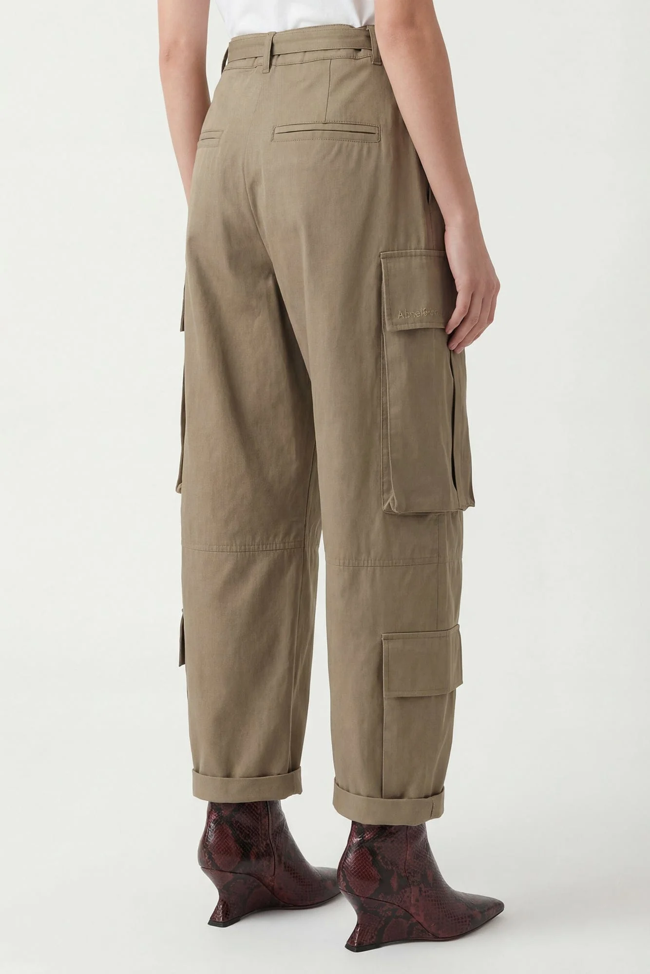 Acne Studios Belted Cargo Pants in Khaki - Image 3
