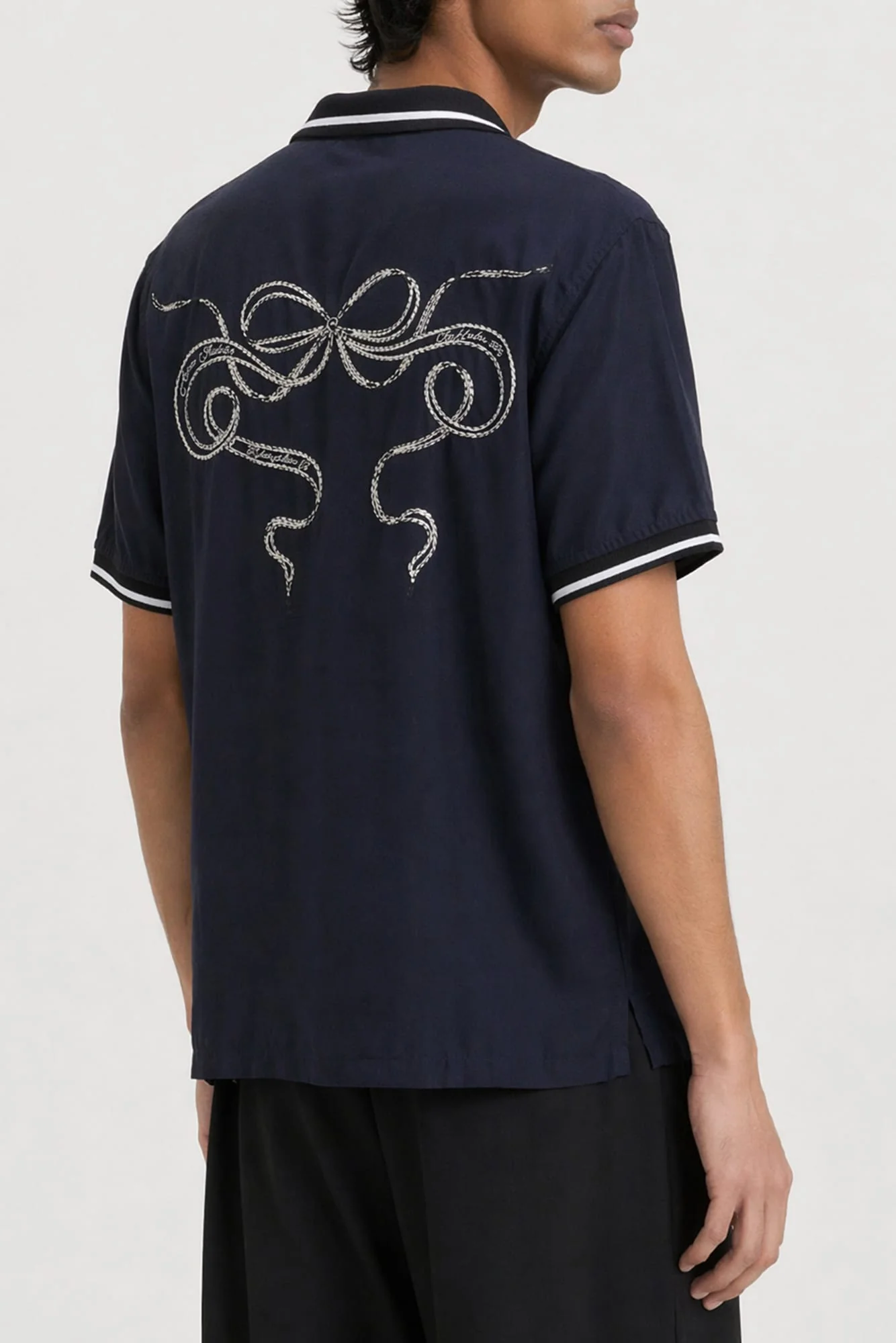 Acne Studios Graphic Button up in Navy - Image 3