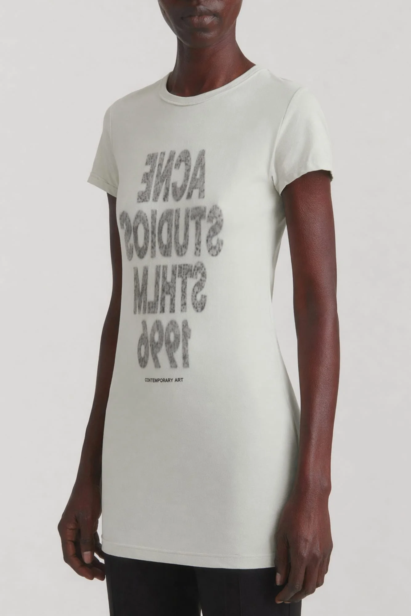 Acne Studios Graphic Stockholm T-Shirt in Cold Grey - Image 2
