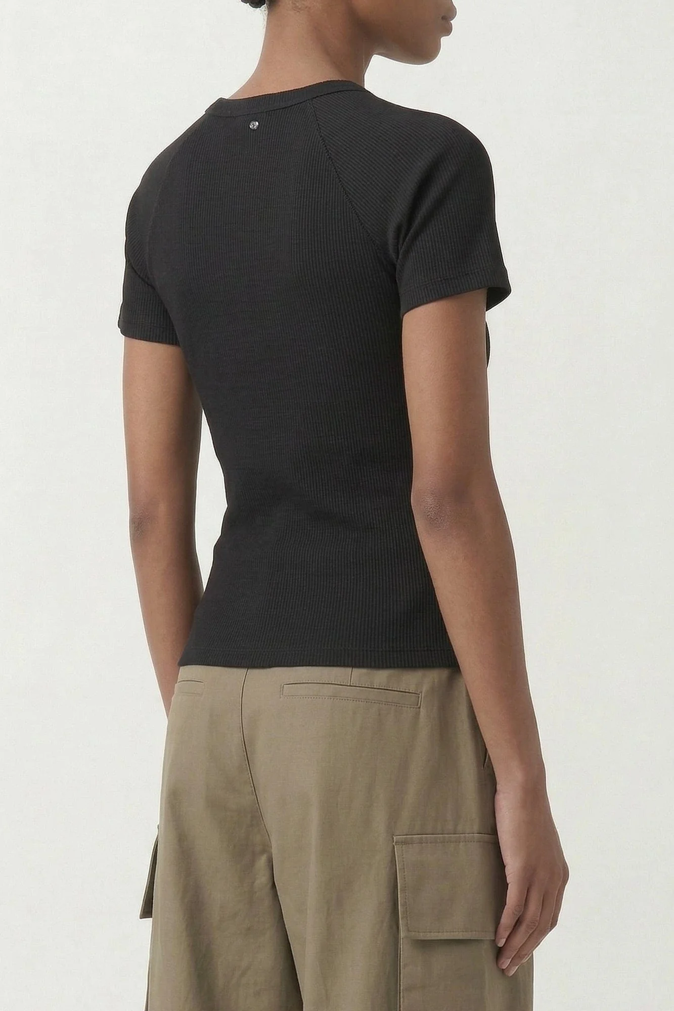 Acne Studios Half Zip T-Shirt in Black - Image 3