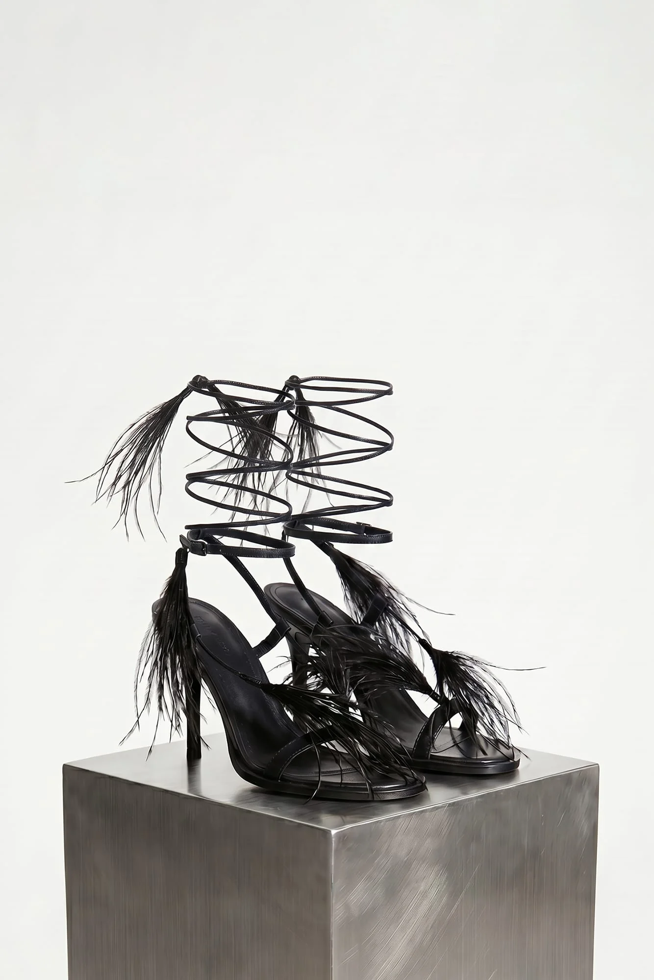Ann Demeulemeester Elya Heeled Sandals with Feathers - Image 2