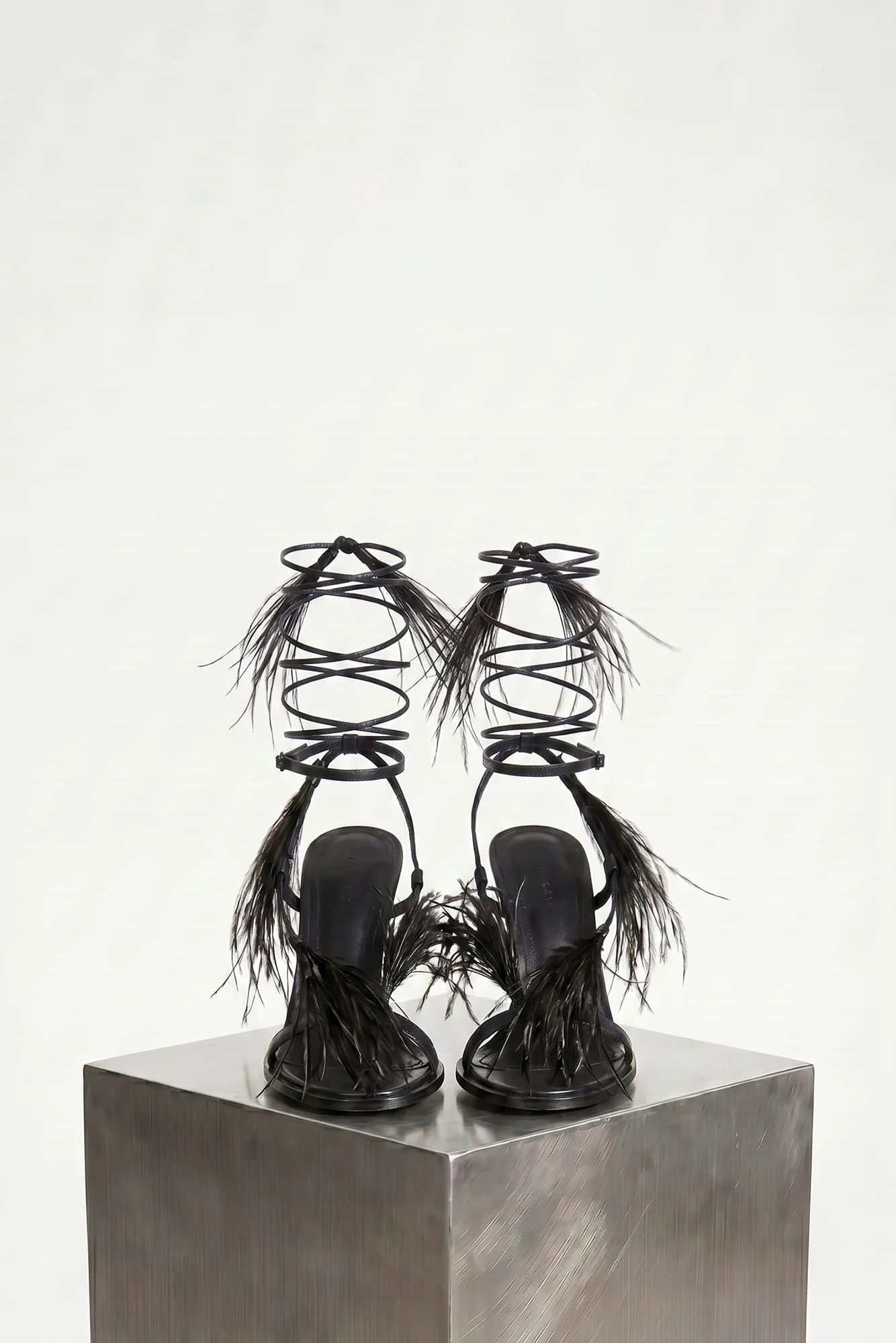Ann Demeulemeester Elya Heeled Sandals with Feathers - Image 3