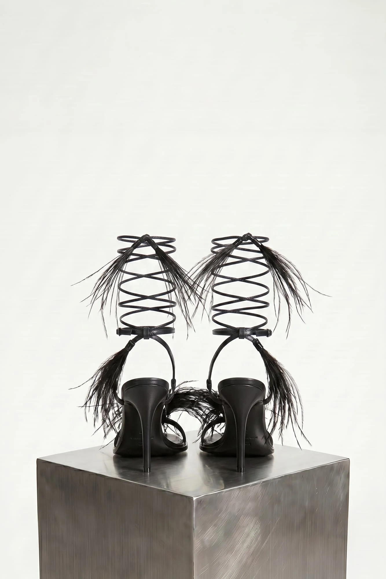 Ann Demeulemeester Elya Heeled Sandals with Feathers - Image 4