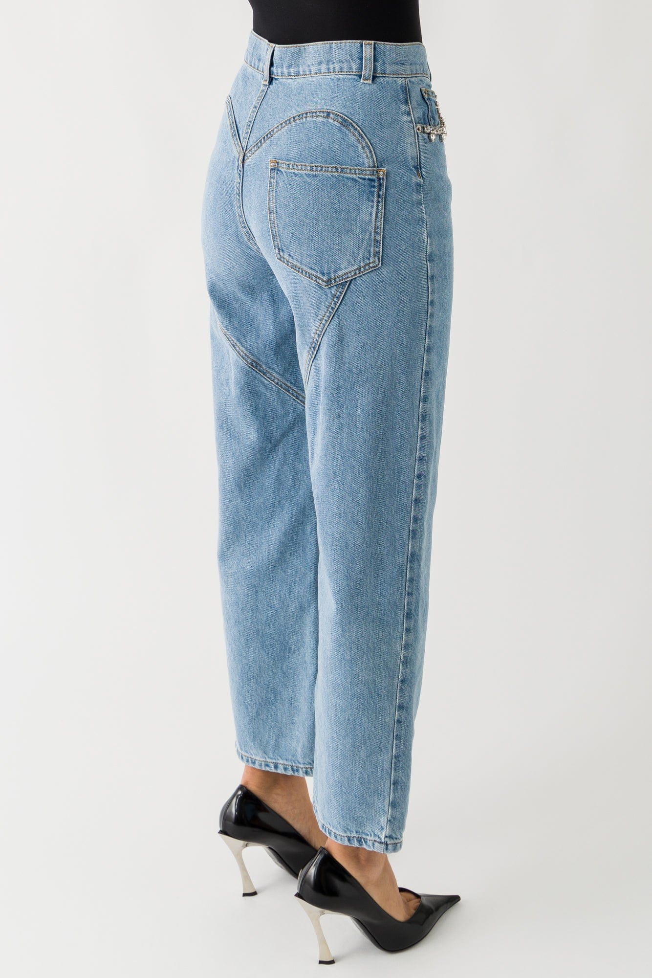 Area Crystal Heart Jean In Light Blue - Image 3