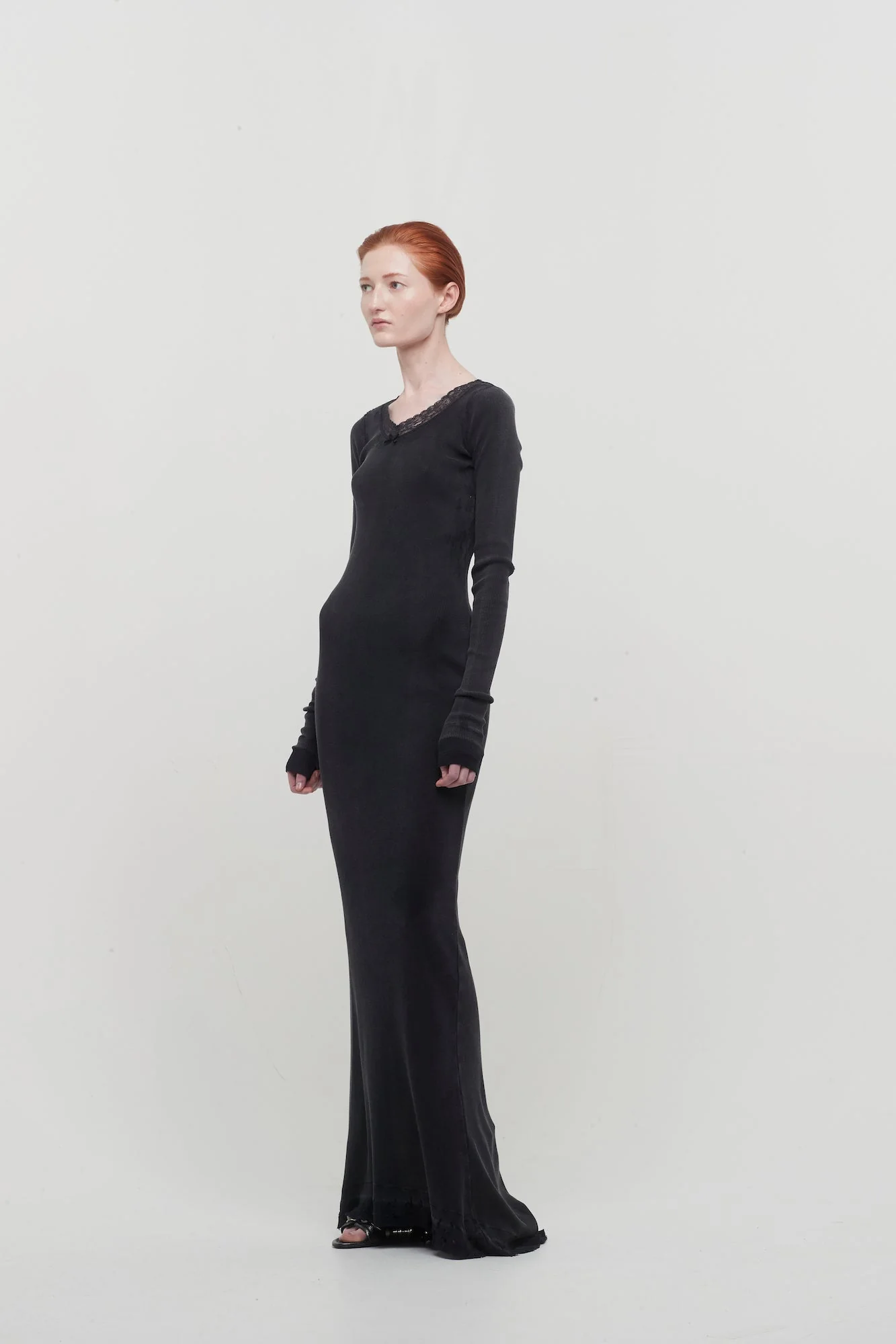Balenciaga Long Sleeve Lingerie Maxi Dress - Image 4