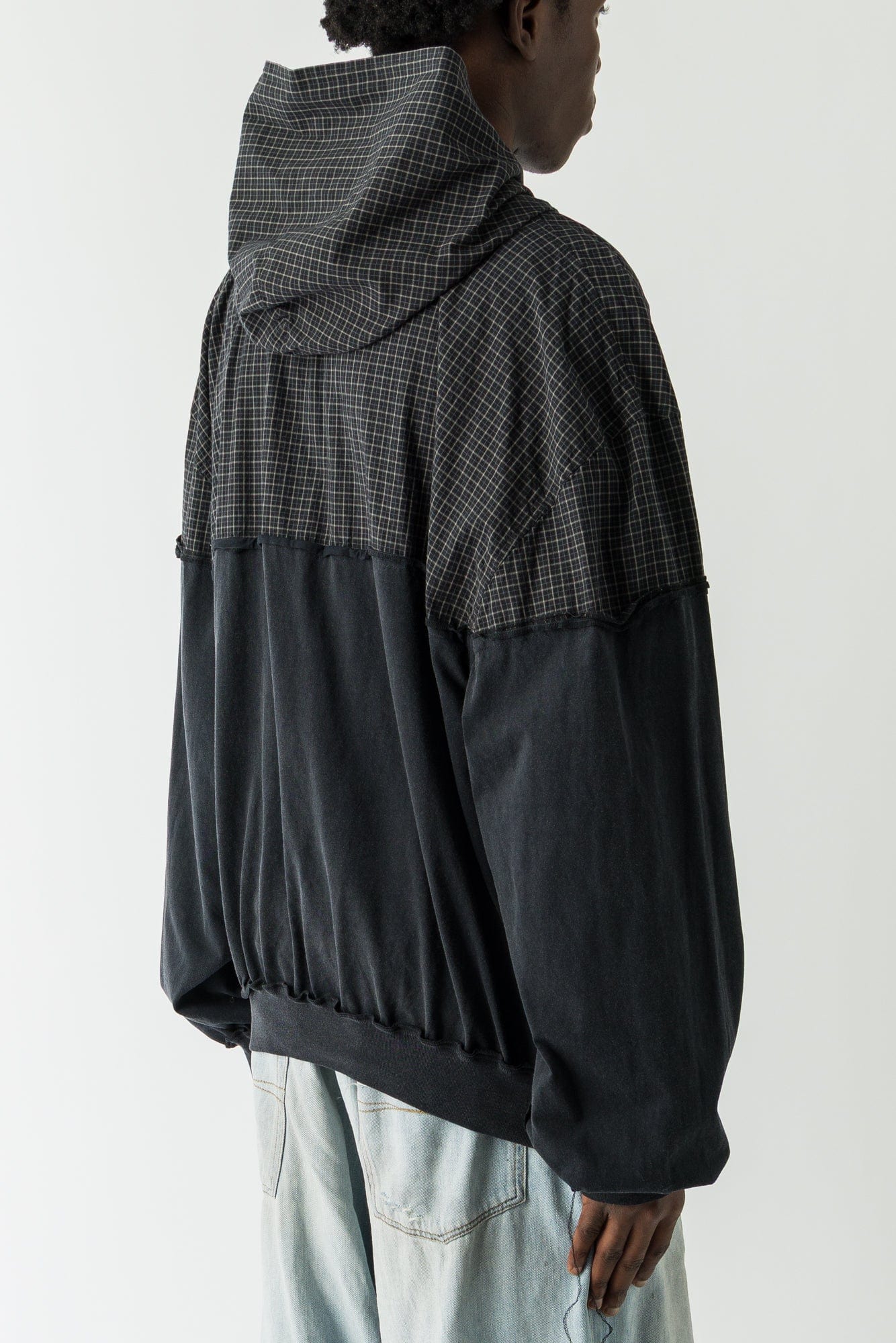 Balenciaga Patched Hooded Shirt In Black - Image 3