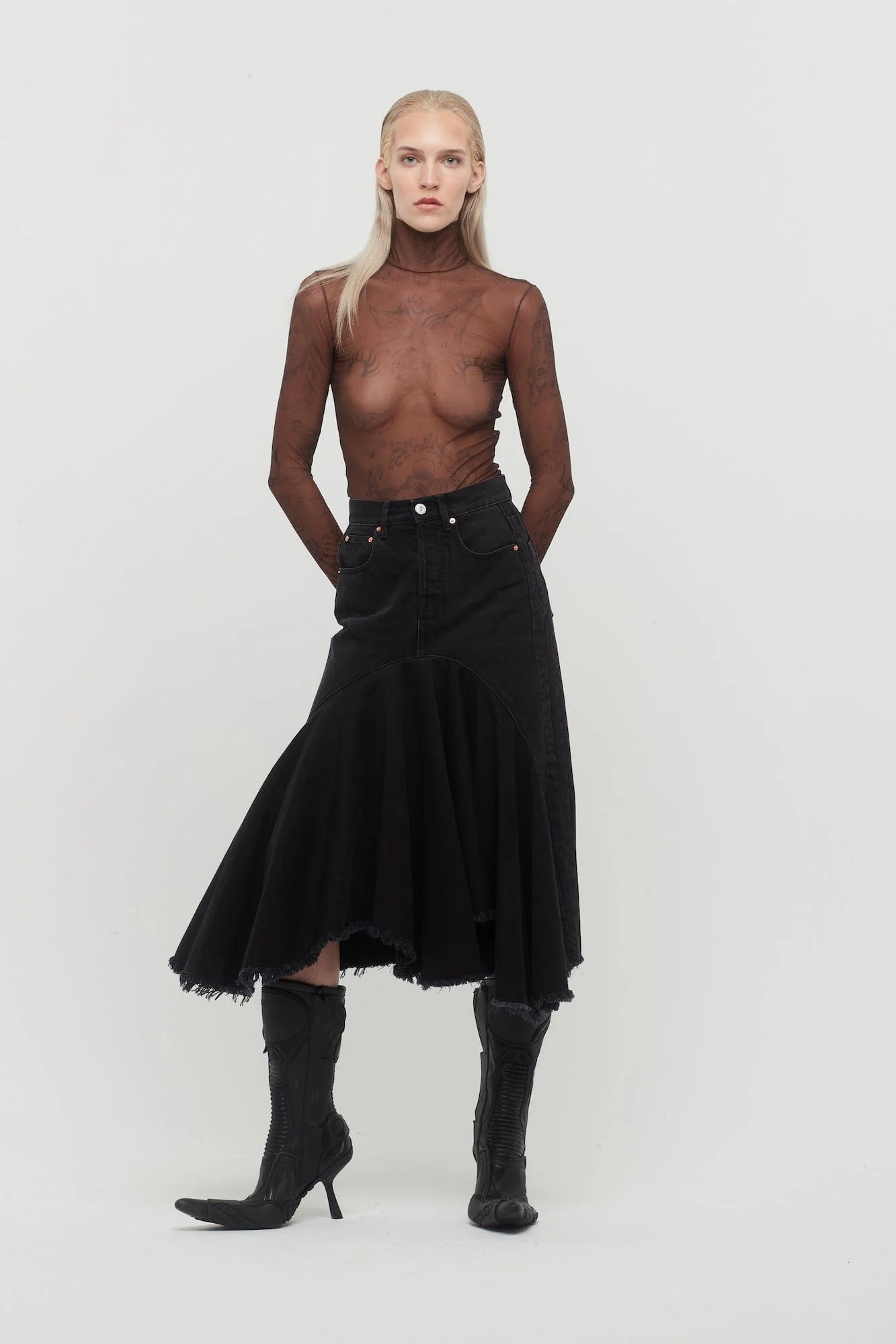 Balenciaga Tattoo Top in Dark Brown - Image 4