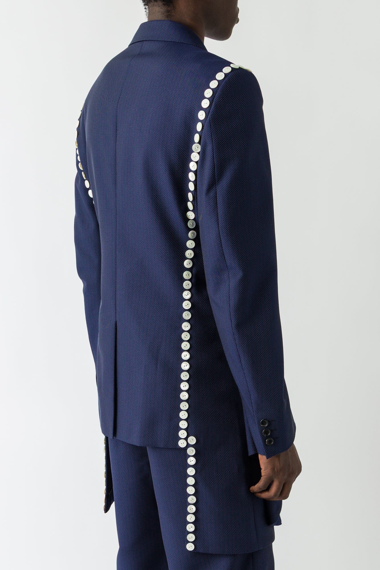 Comme des Garçons Homme Plus Overlayered Blazer in Navy - Image 3