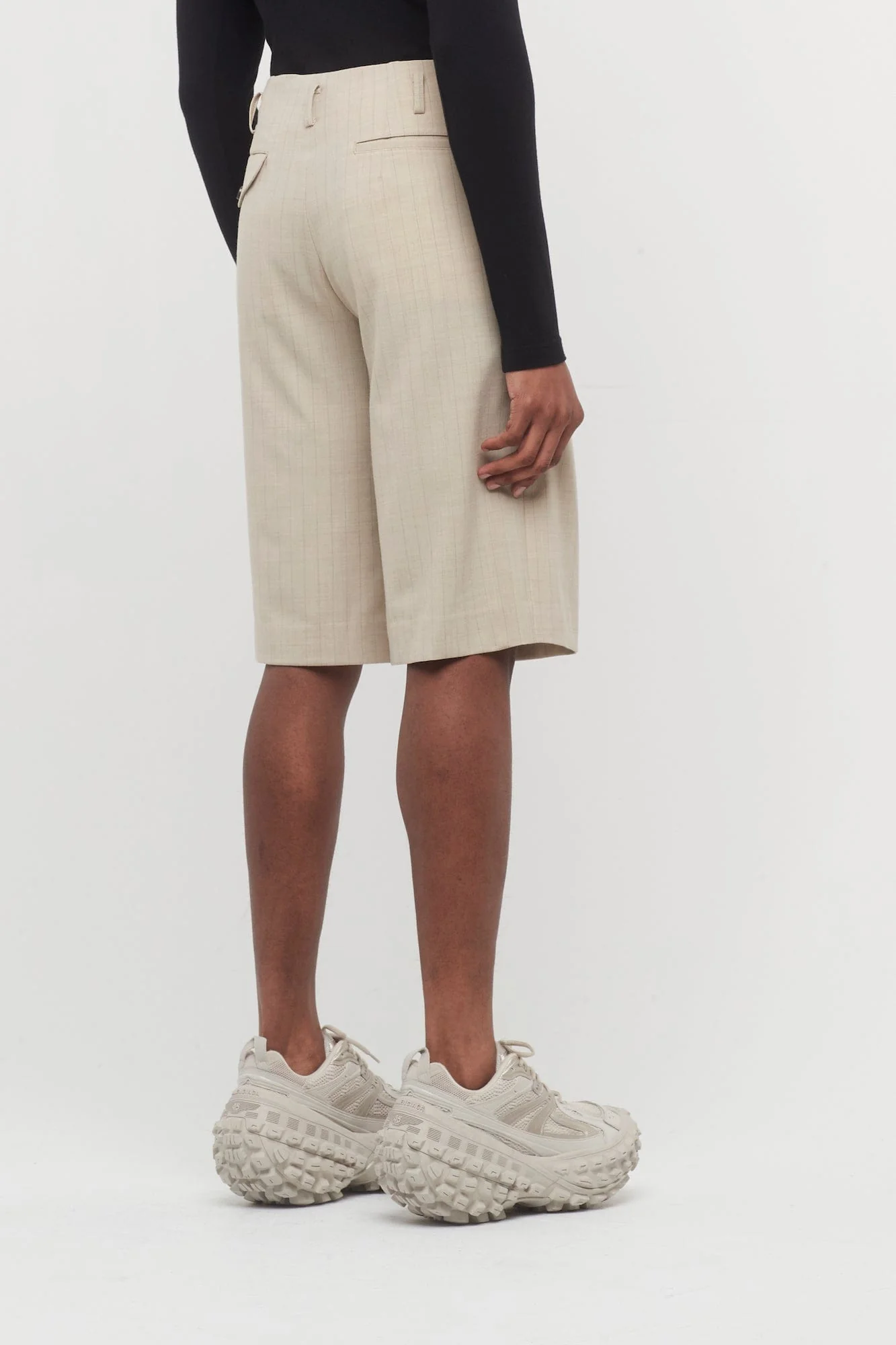 Comme Des Garçons Homme Plus Suiting Shorts in Beige - Image 3