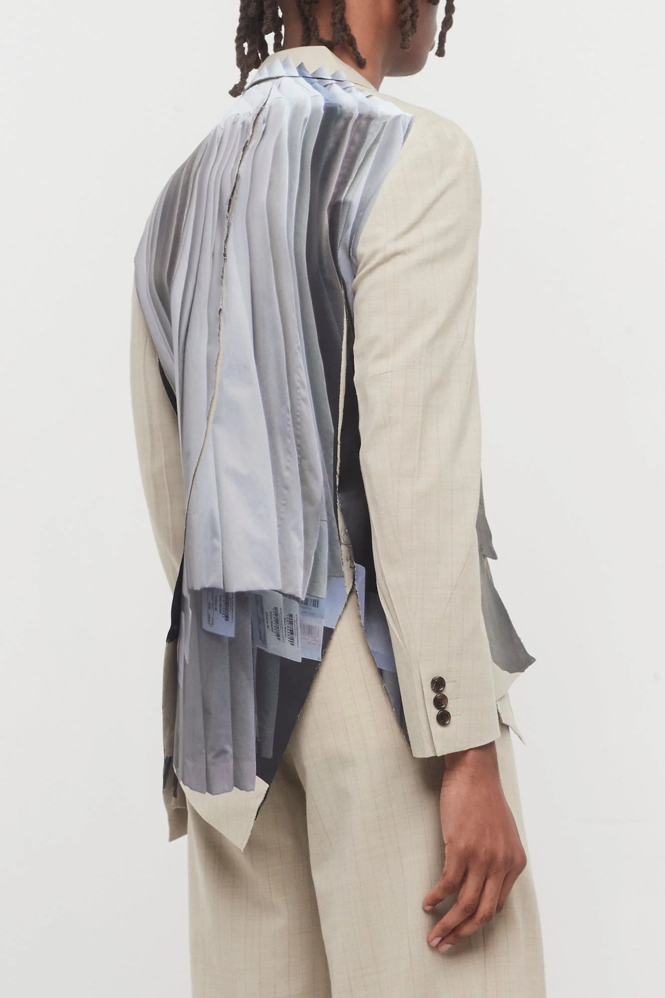 Comme Des Garçons Homme Plus Tromp-L'œil Blazer In Beige - Image 3