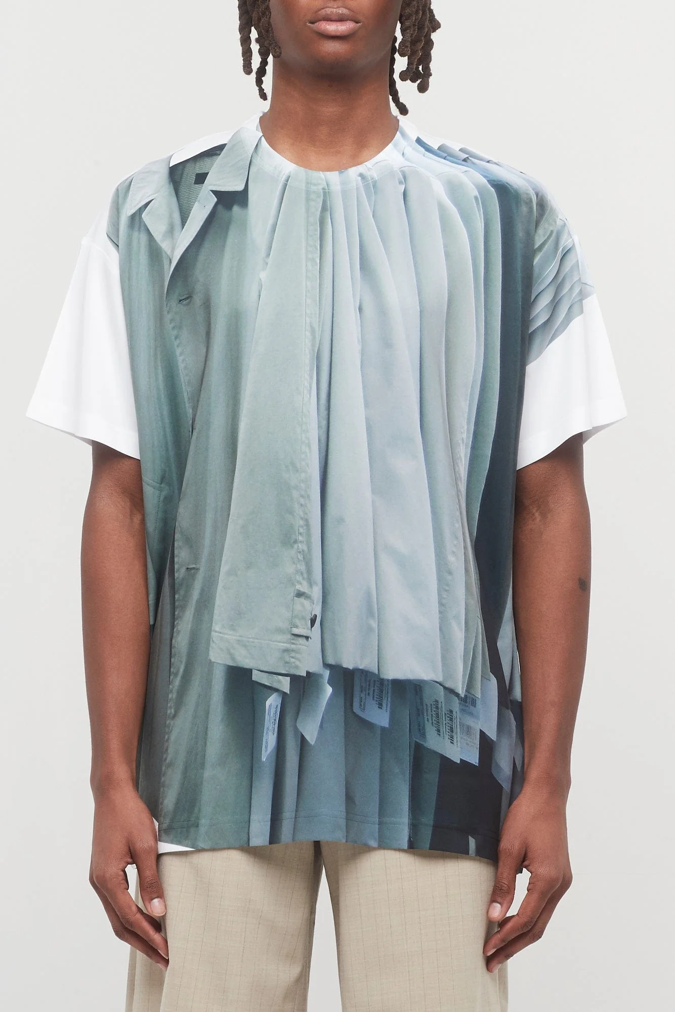 Comme Des Garçons Homme Plus Tromp-L'œil T-Shirt in Grey