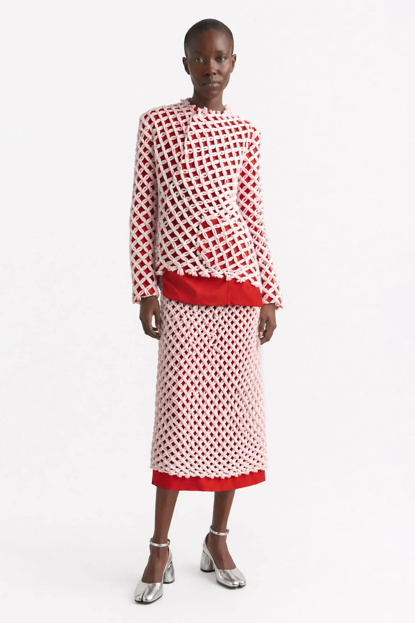 Comme Des Garçons Tailored Skirt in Red - Image 4