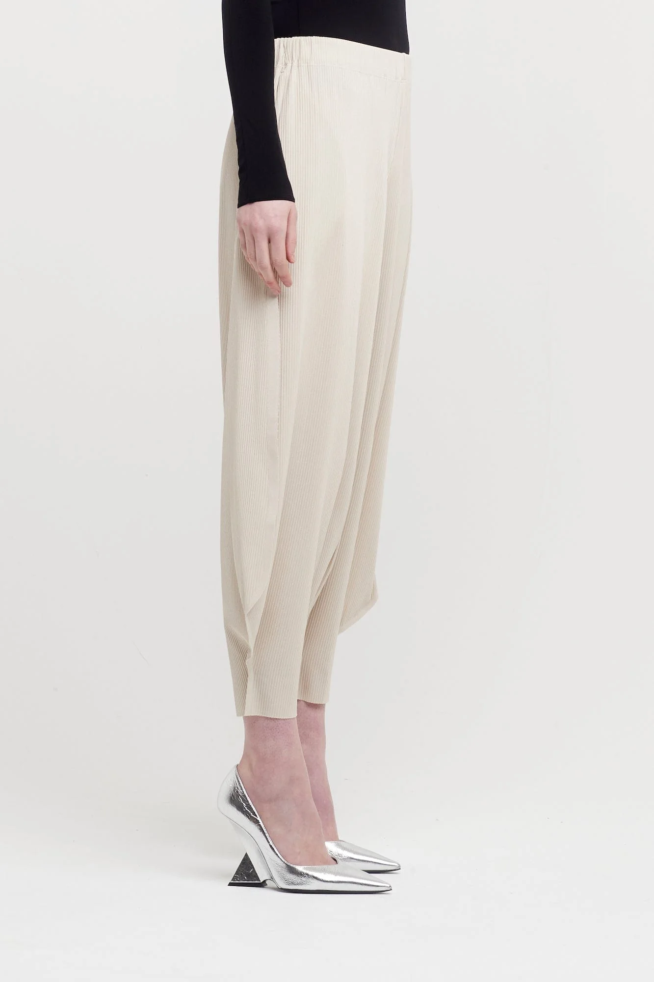 Pleats Please Issey Miyake A-POC Bottoms in Greige - Image 2