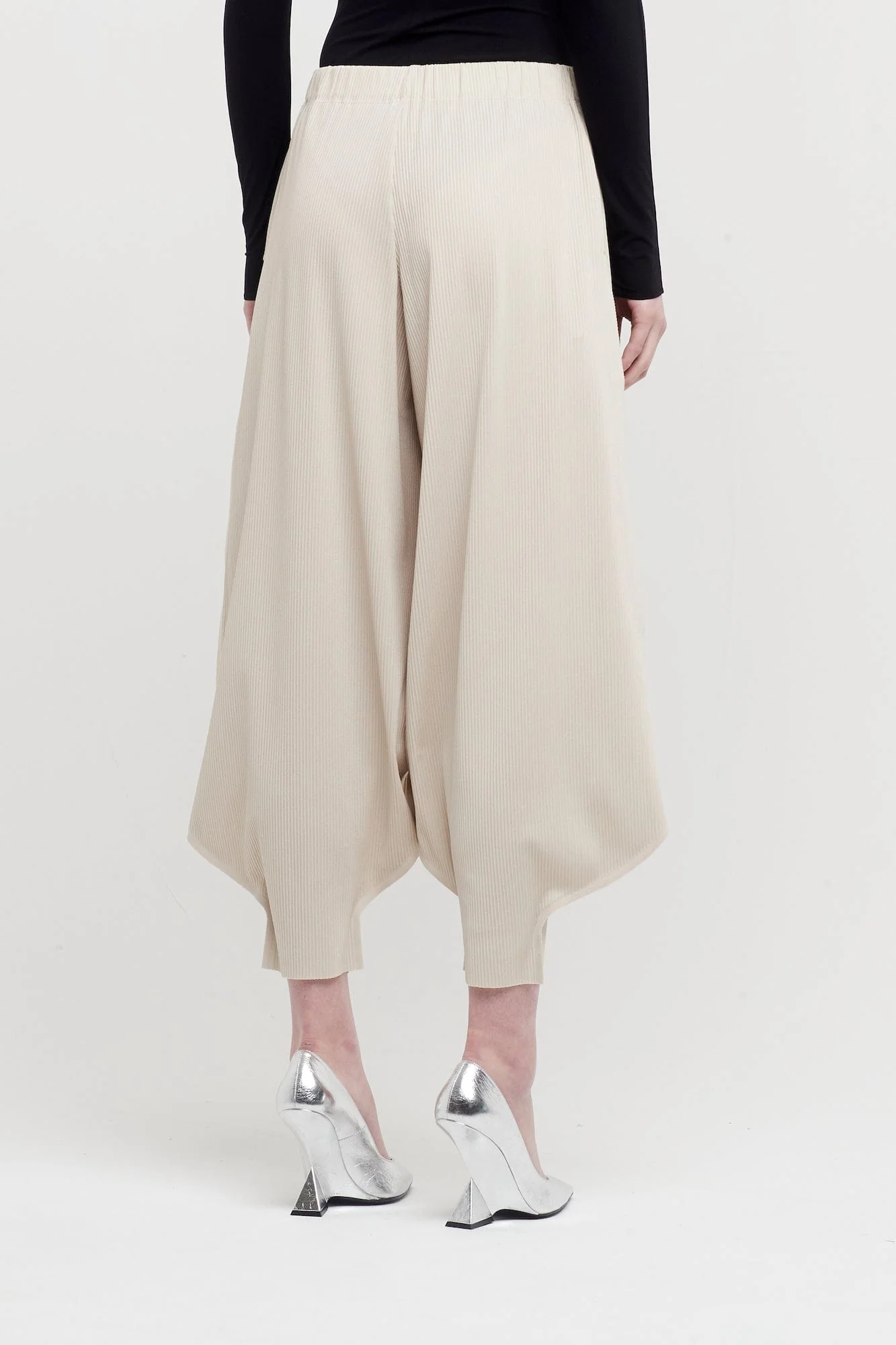 Pleats Please Issey Miyake A-POC Bottoms in Greige - Image 3