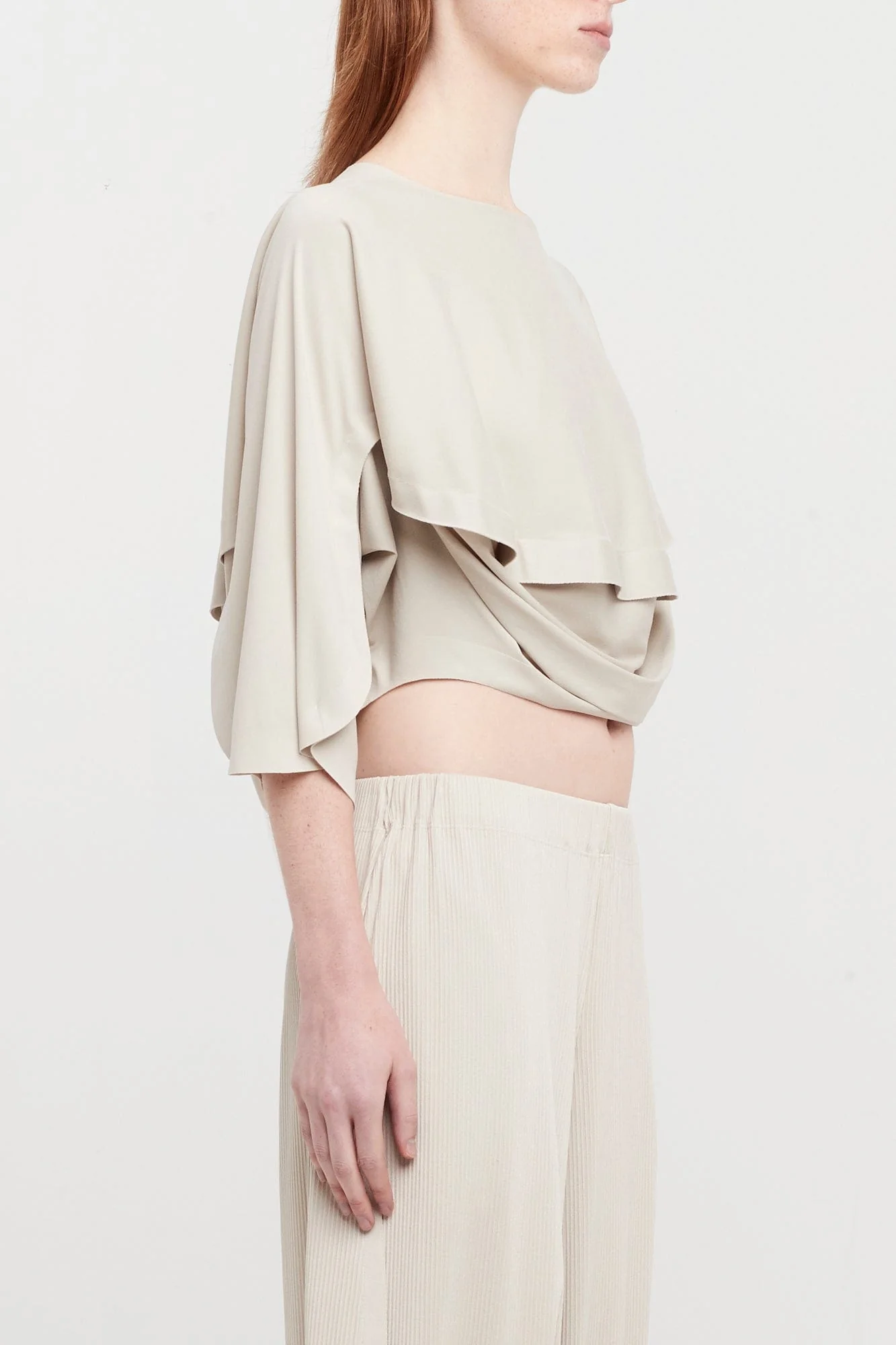 Pleats Please Issey Miyake A-POC Roar Top in Greige - Image 2