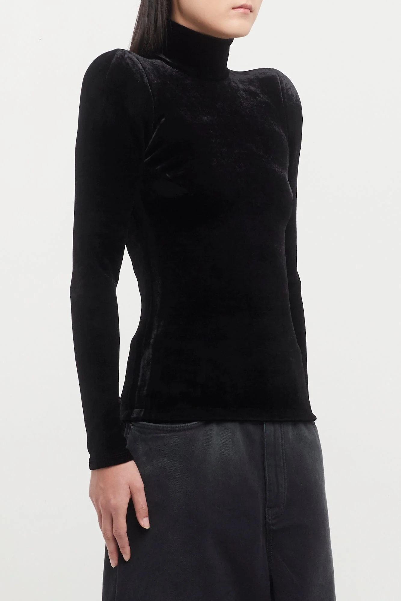 Balenciaga Bonded Velvet Turtleneck - Image 2