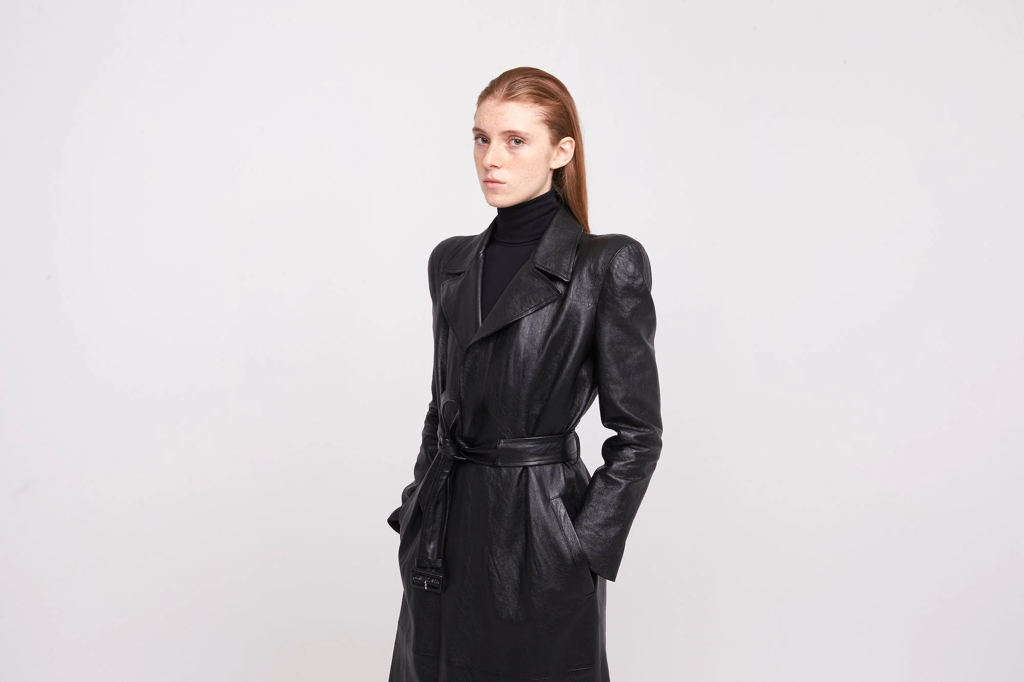Balenciaga Maxi Leather Trench Coat - Image 5