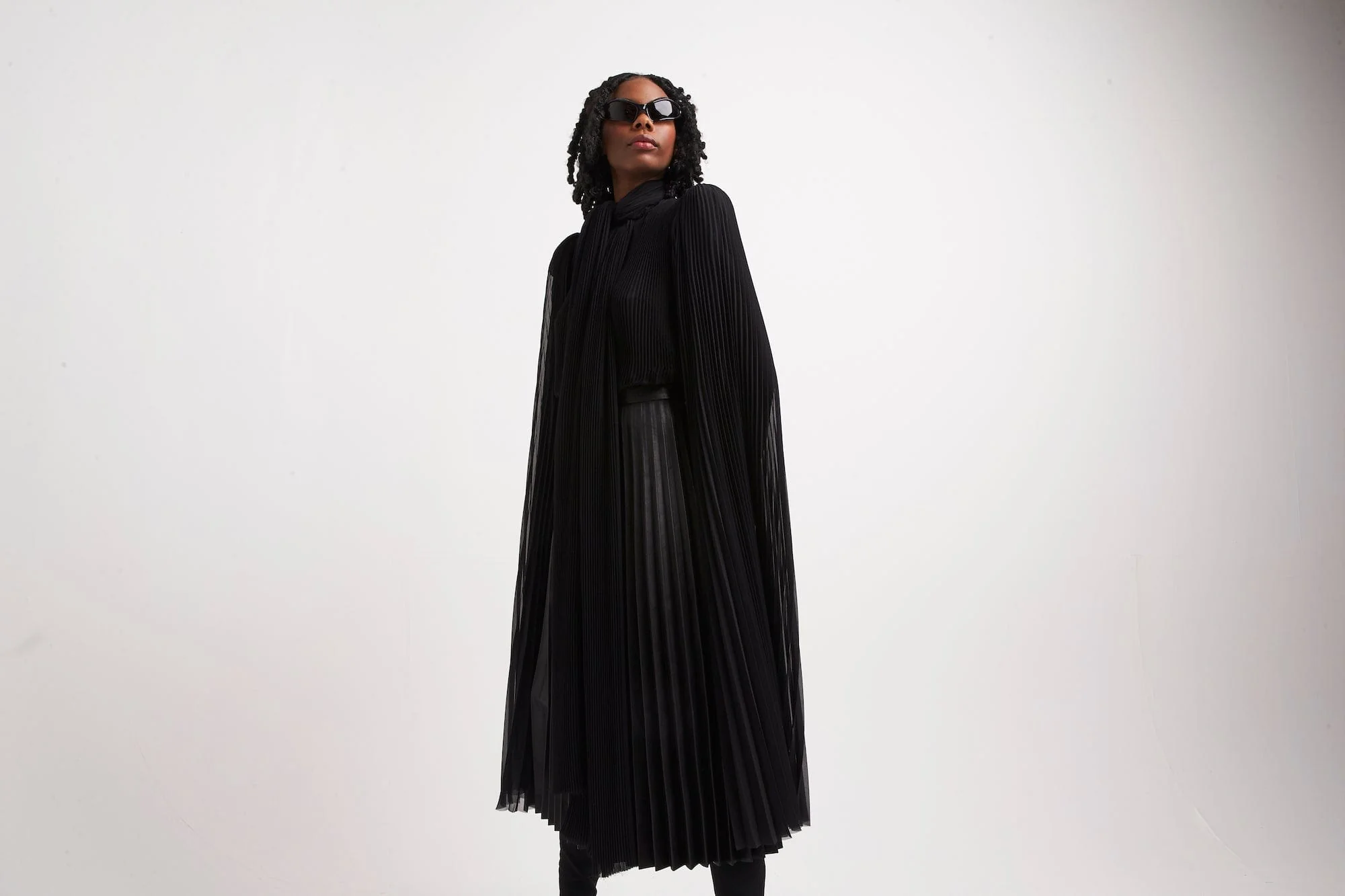 Balenciaga Pleated Leather Skirt - Image 4