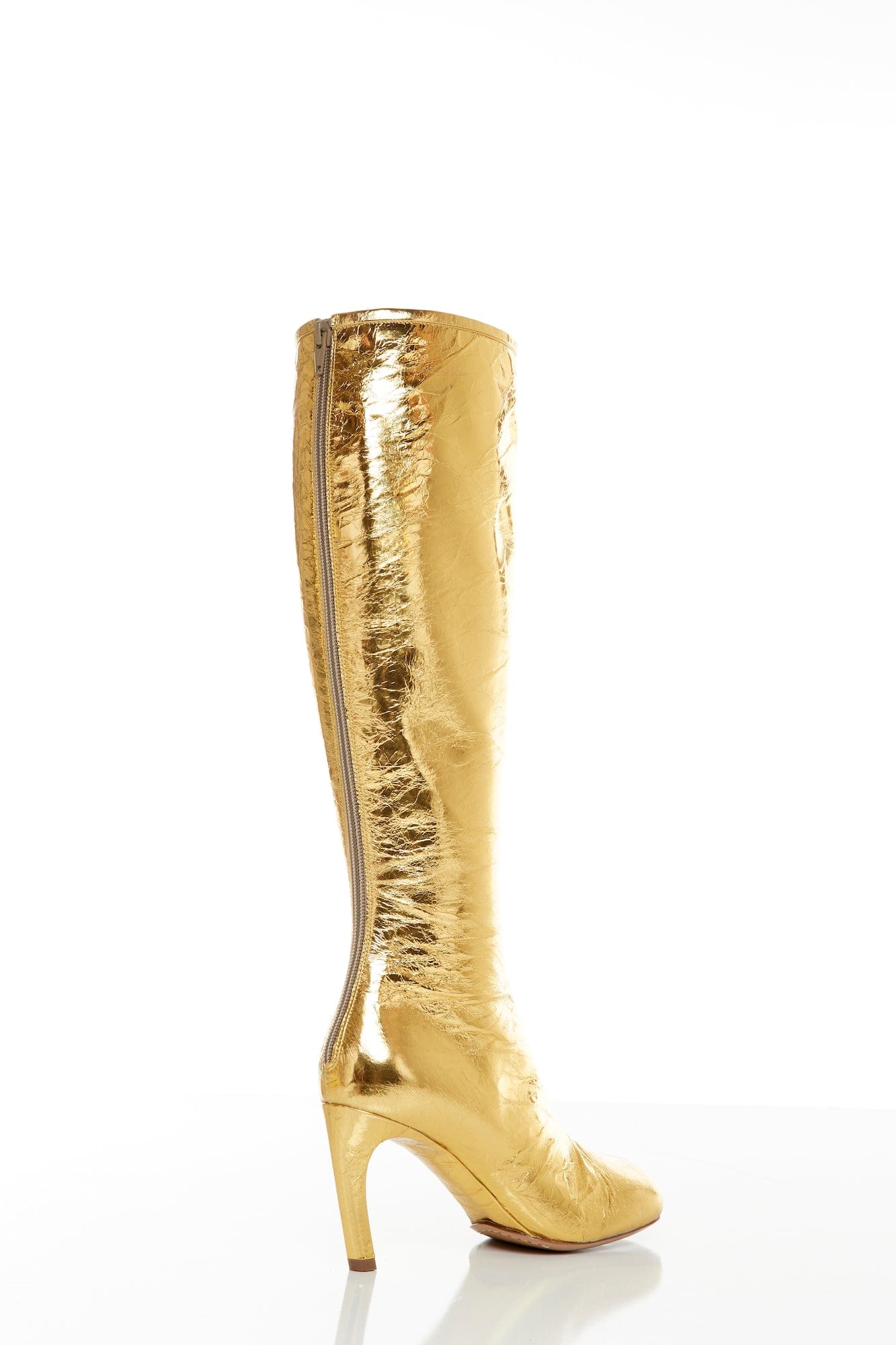 Dries Van Noten Gold Tall Boots - Image 5