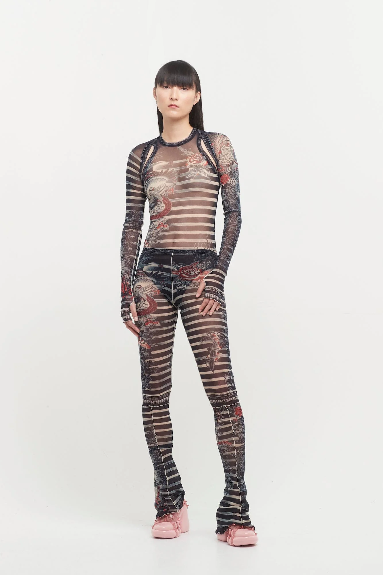 Jean Paul Gaultier Mariniere Tattoo Long Sleeve Shawl - Image 4