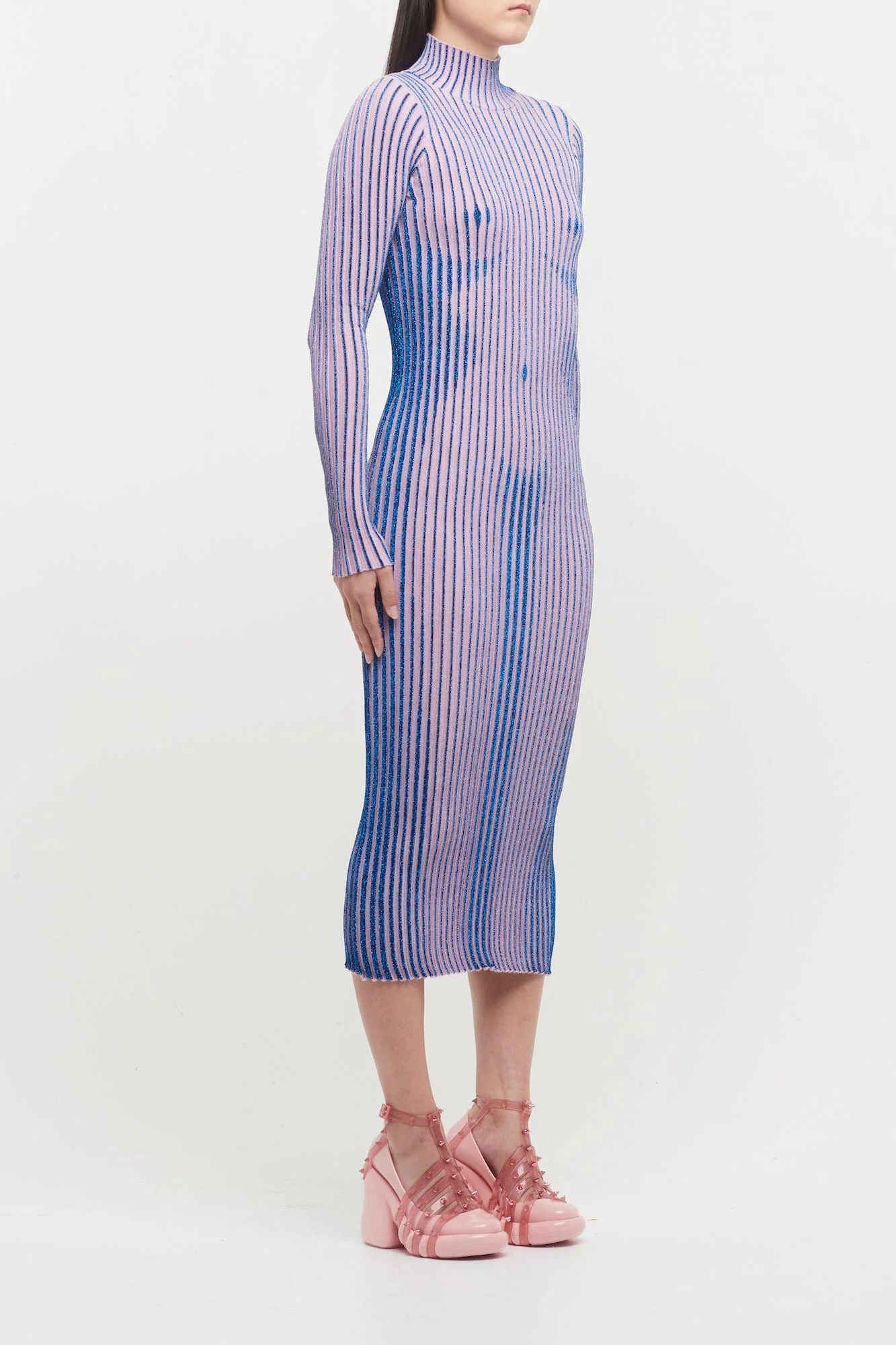 Jean Paul Gaultier Trompe L'oeil High Neck Long Sleeve Dress - Image 2