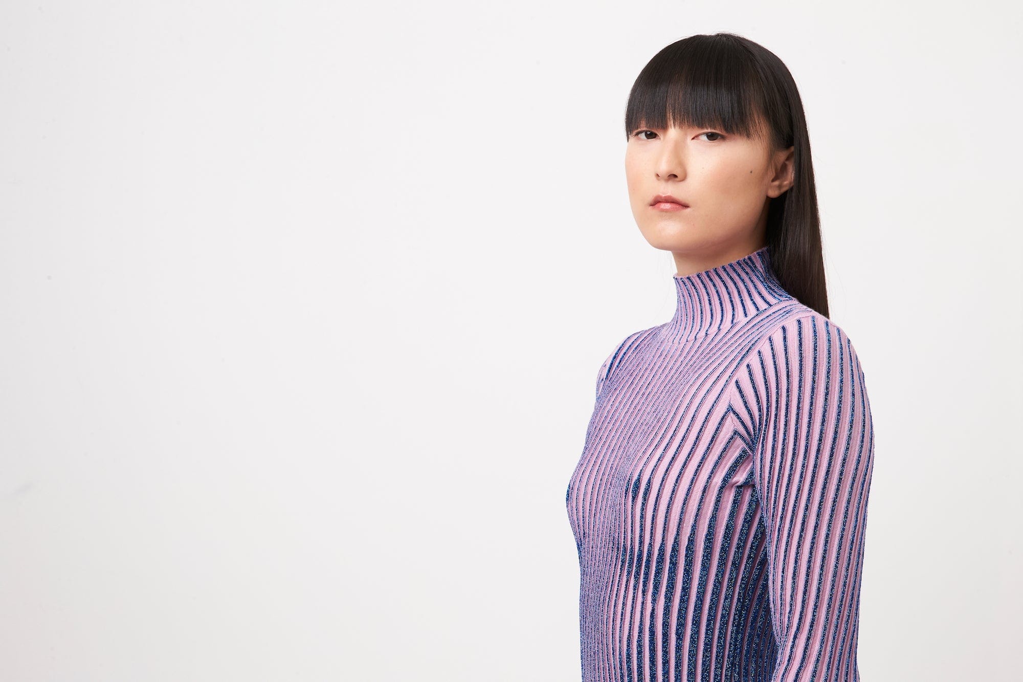 Jean Paul Gaultier Trompe L'oeil High Neck Long Sleeve Dress - Image 5