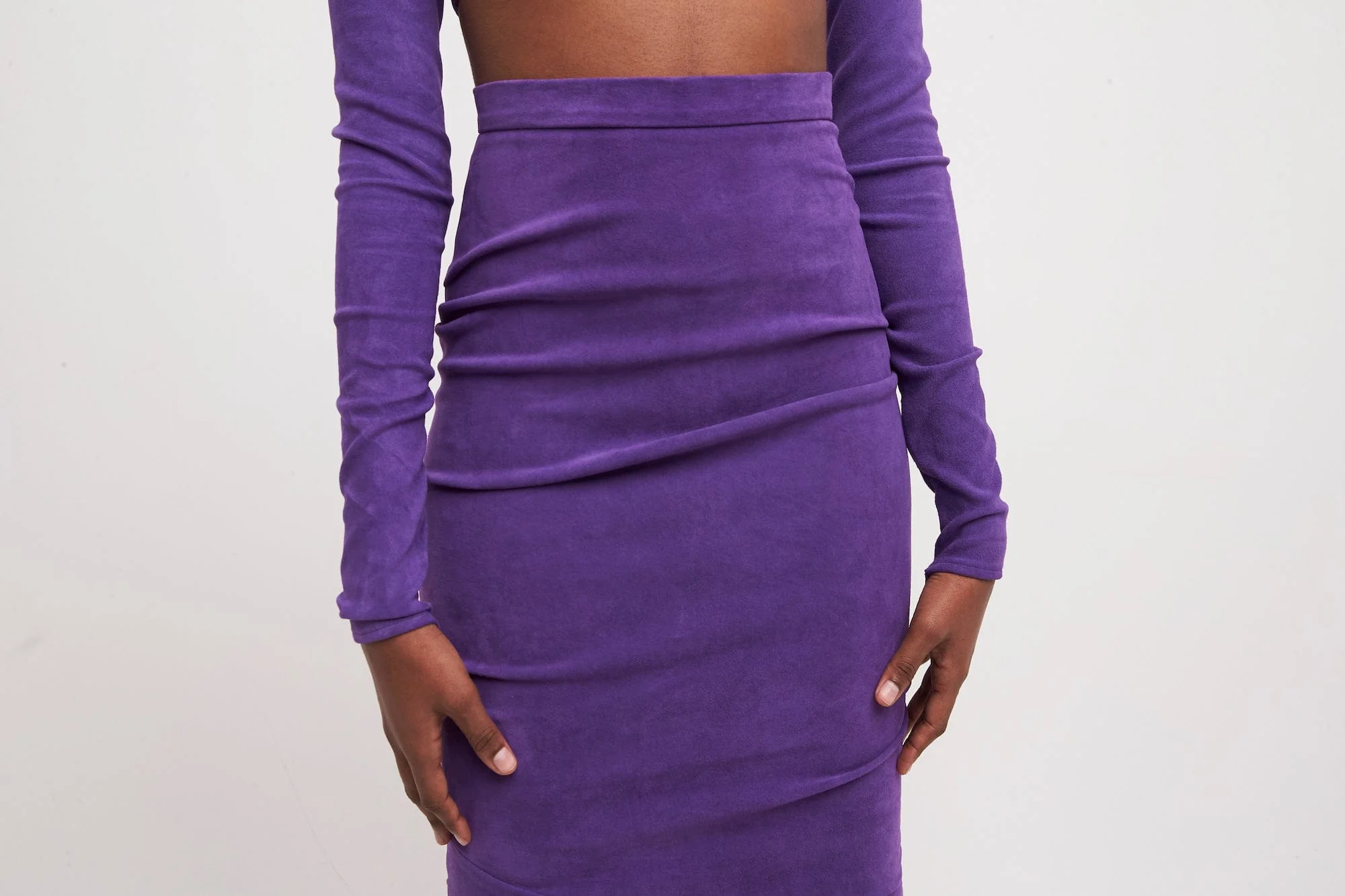 LaQuan Smith Leather Skirt in Grape - Image 5