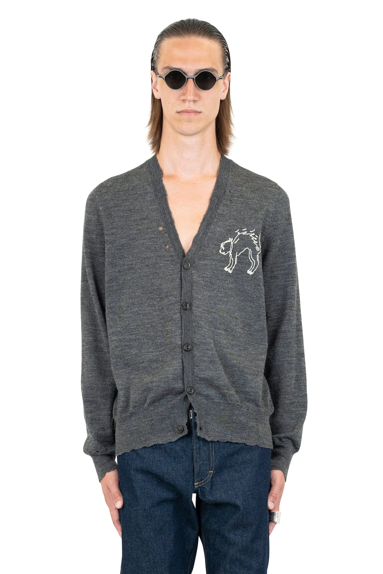 Maison Margiela Embroidered Cat Cardigan - Image 4