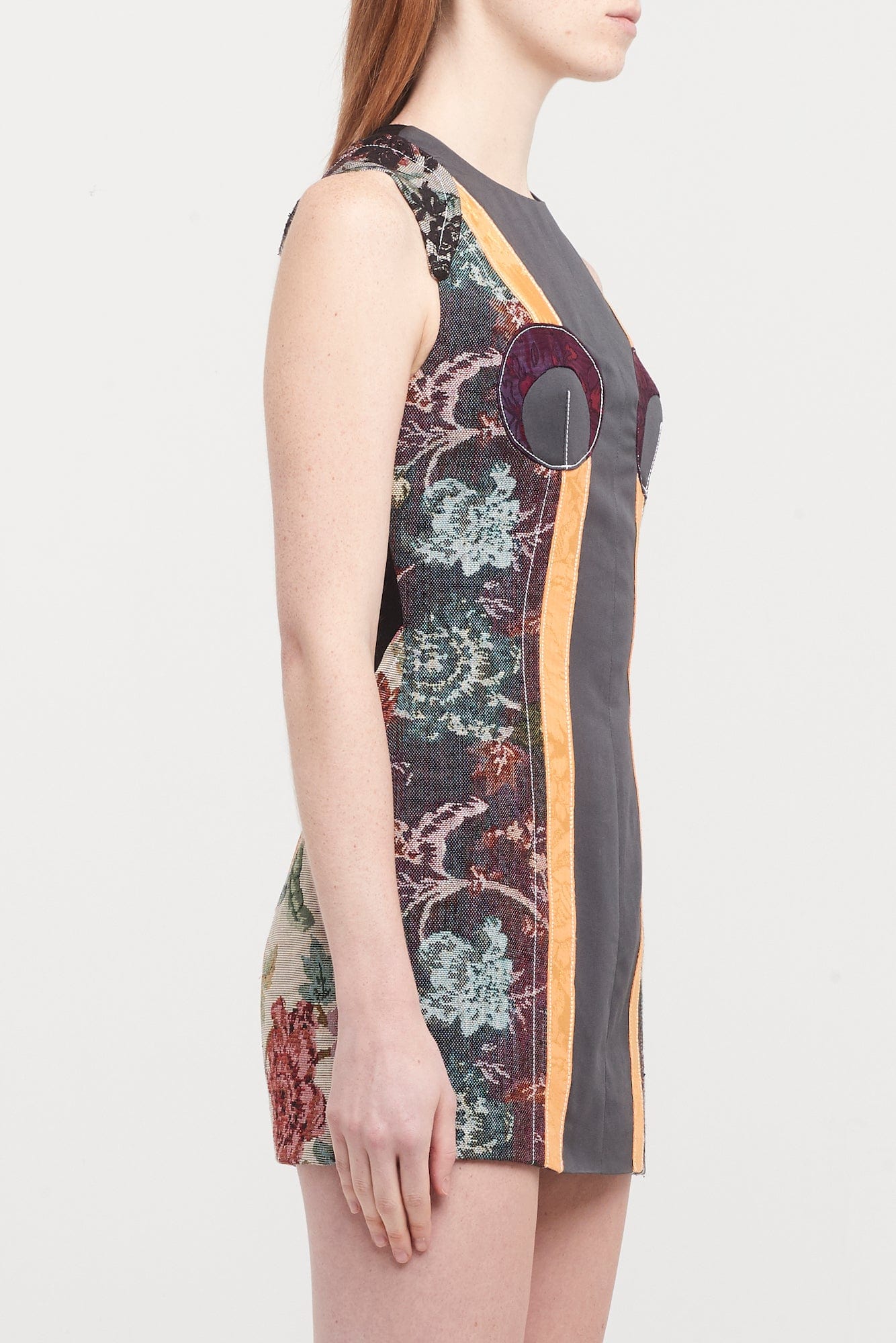 Marine Serre Regenerated Floral Tapestries Mini Dress - Image 2
