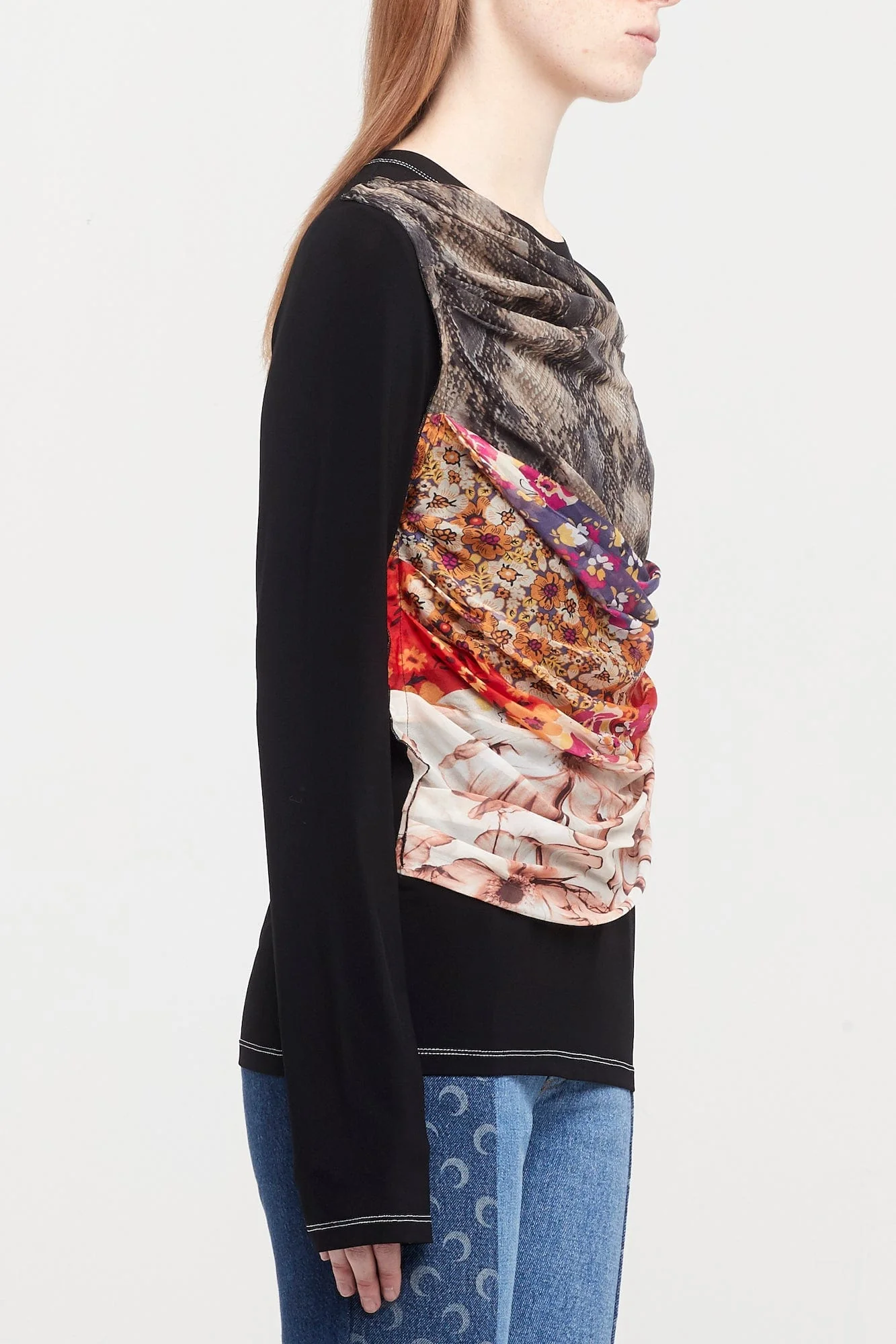 Marine Serre Regenerated Silk Scarves Draped Top - Image 2