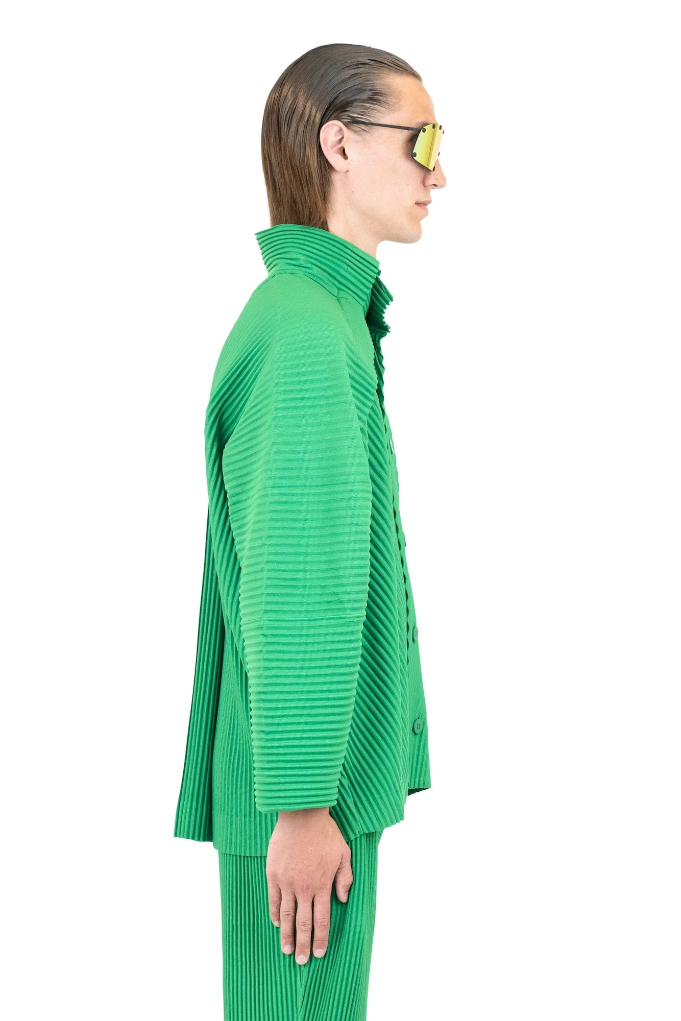 Homme Plissé MC July 23 Button Down in Emerald - Image 2