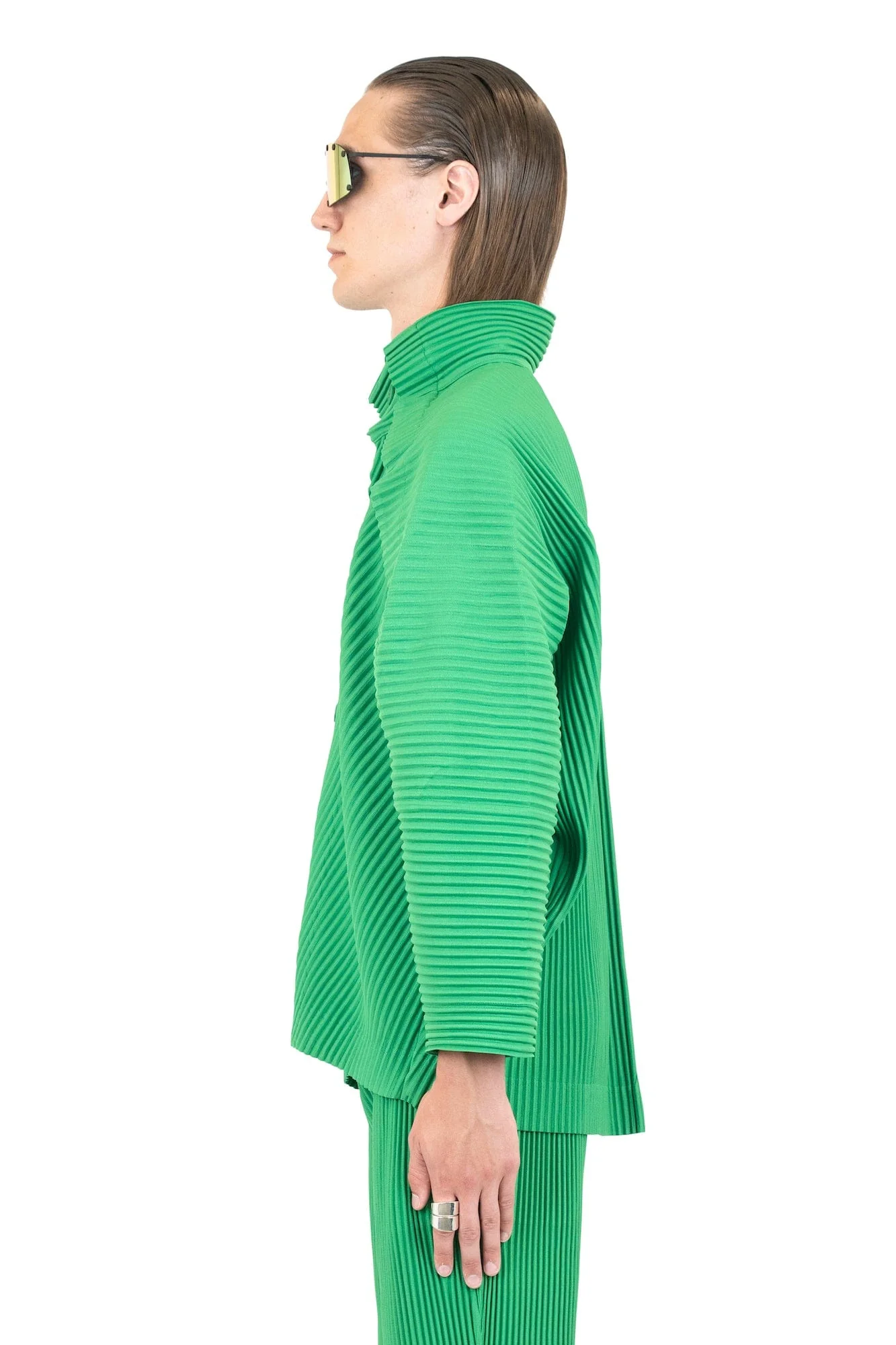 Homme Plissé MC July 23 Button Down in Emerald - Image 4