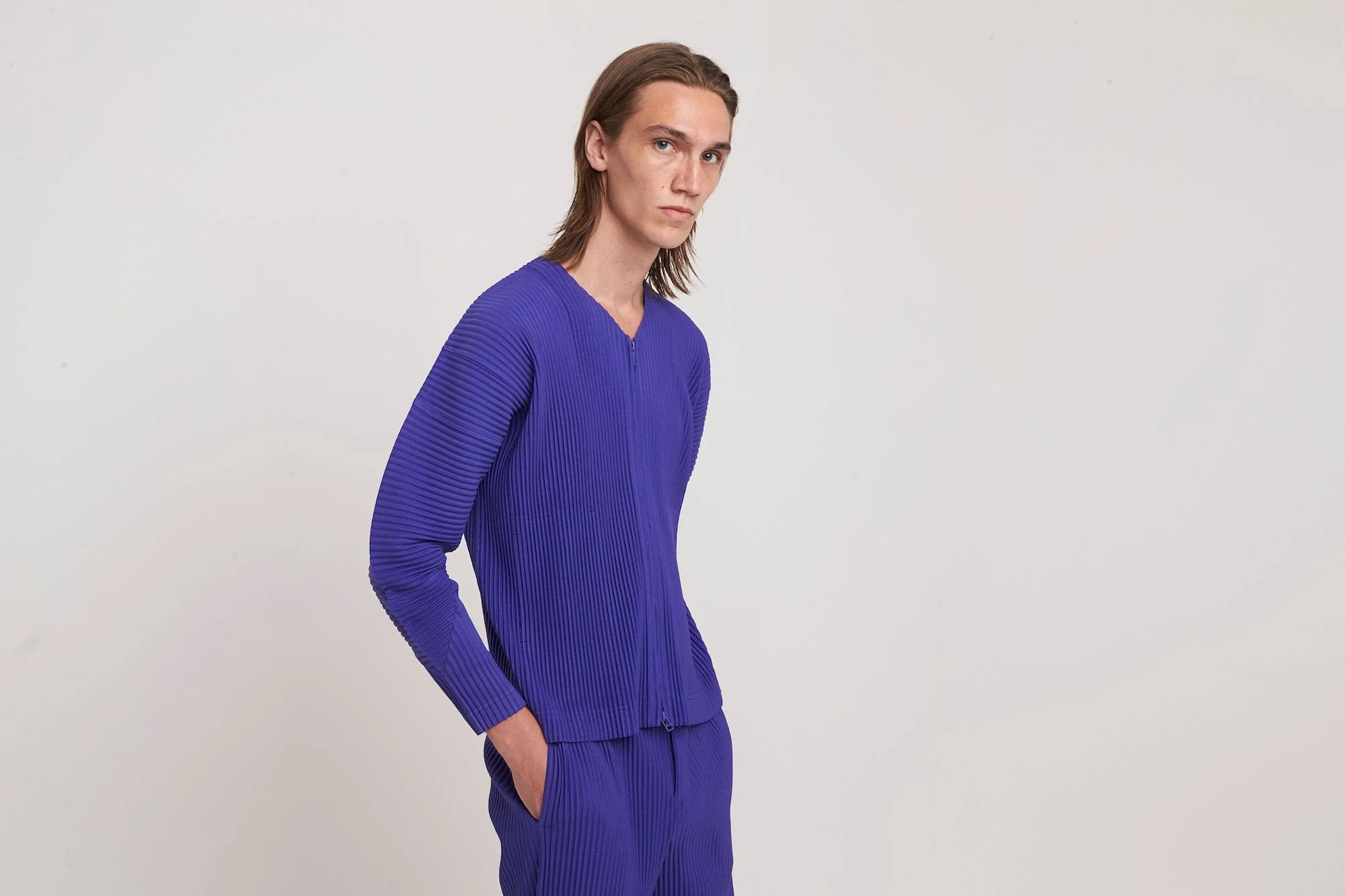 Homme Plissé MC September 23 in Violet Cardigan - Image 4