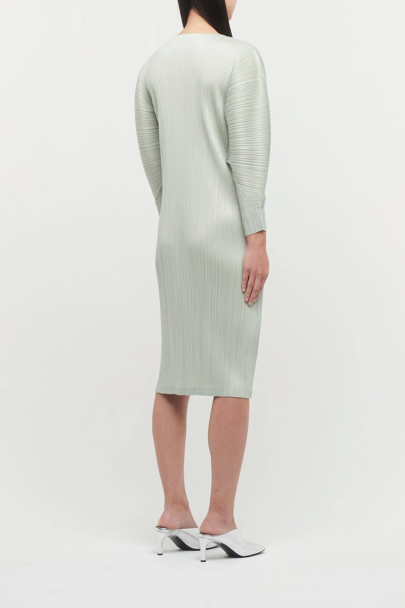Pleats Please Issey Miyake Montly Colors November Dress in Sage Green - Image 3