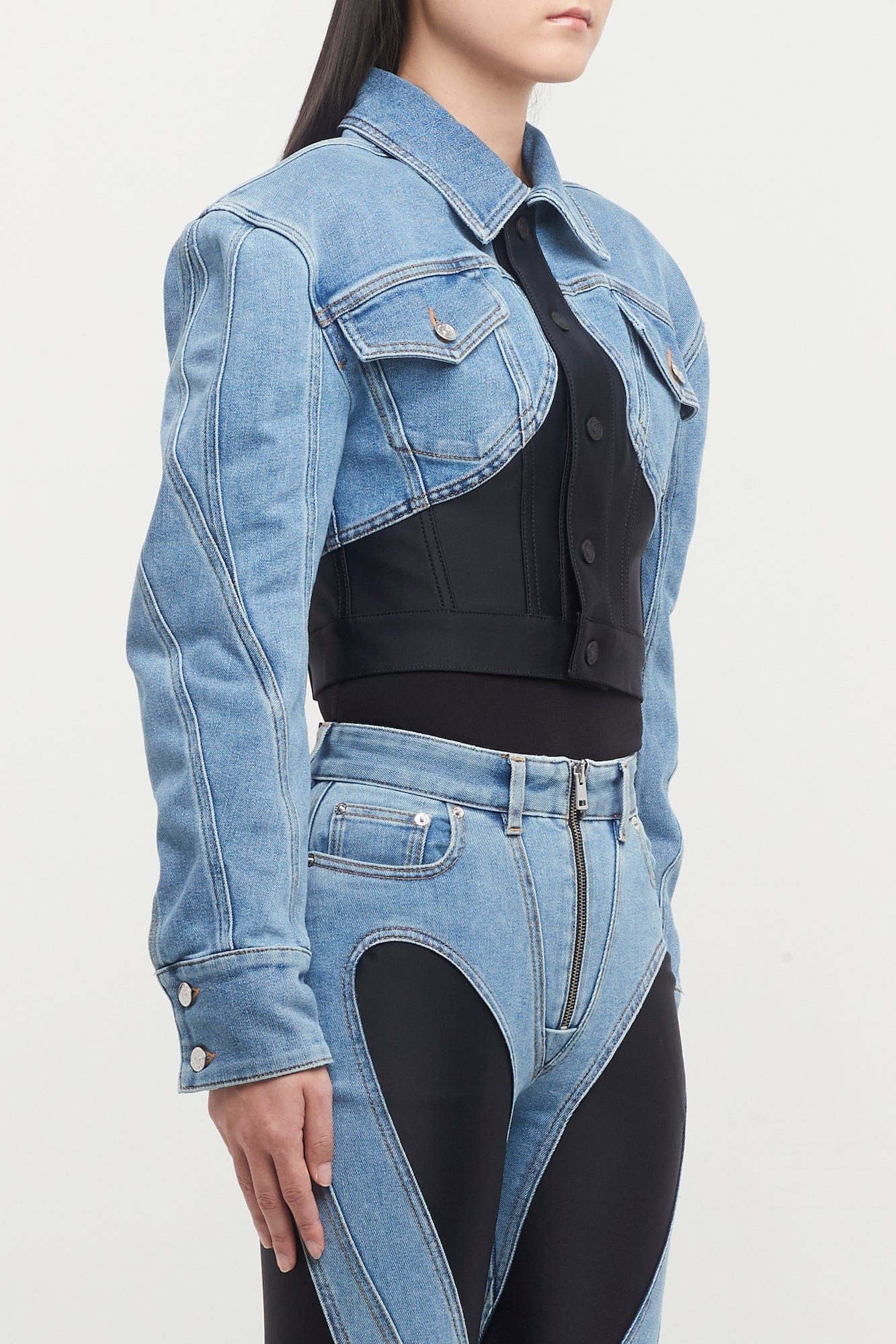 Mugler Denim Jersey Jacket - Image 2