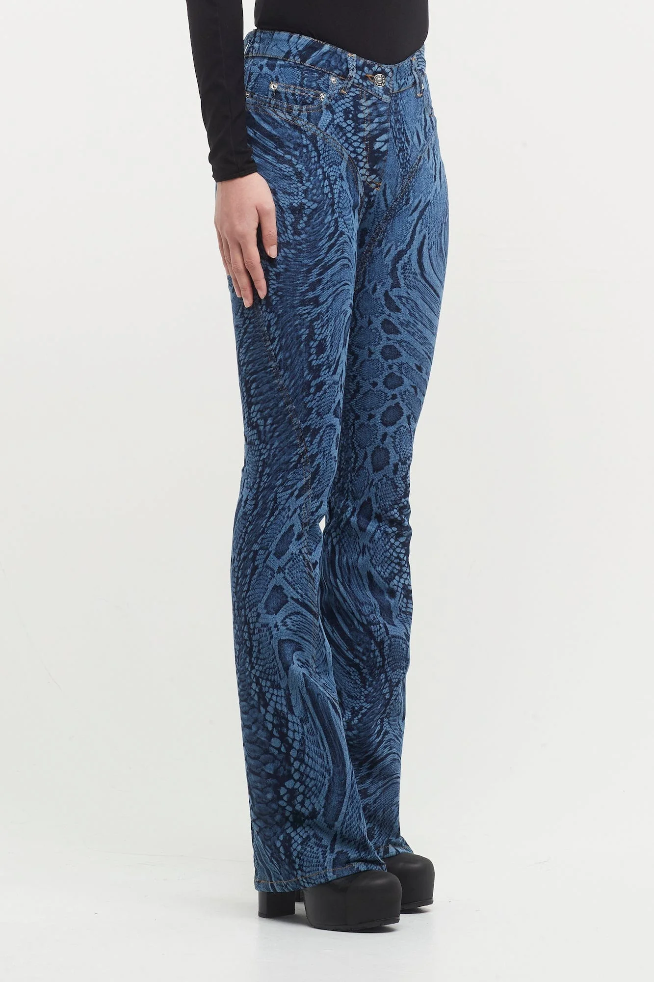 Mugler Laser Snake Denim Pants - Image 2