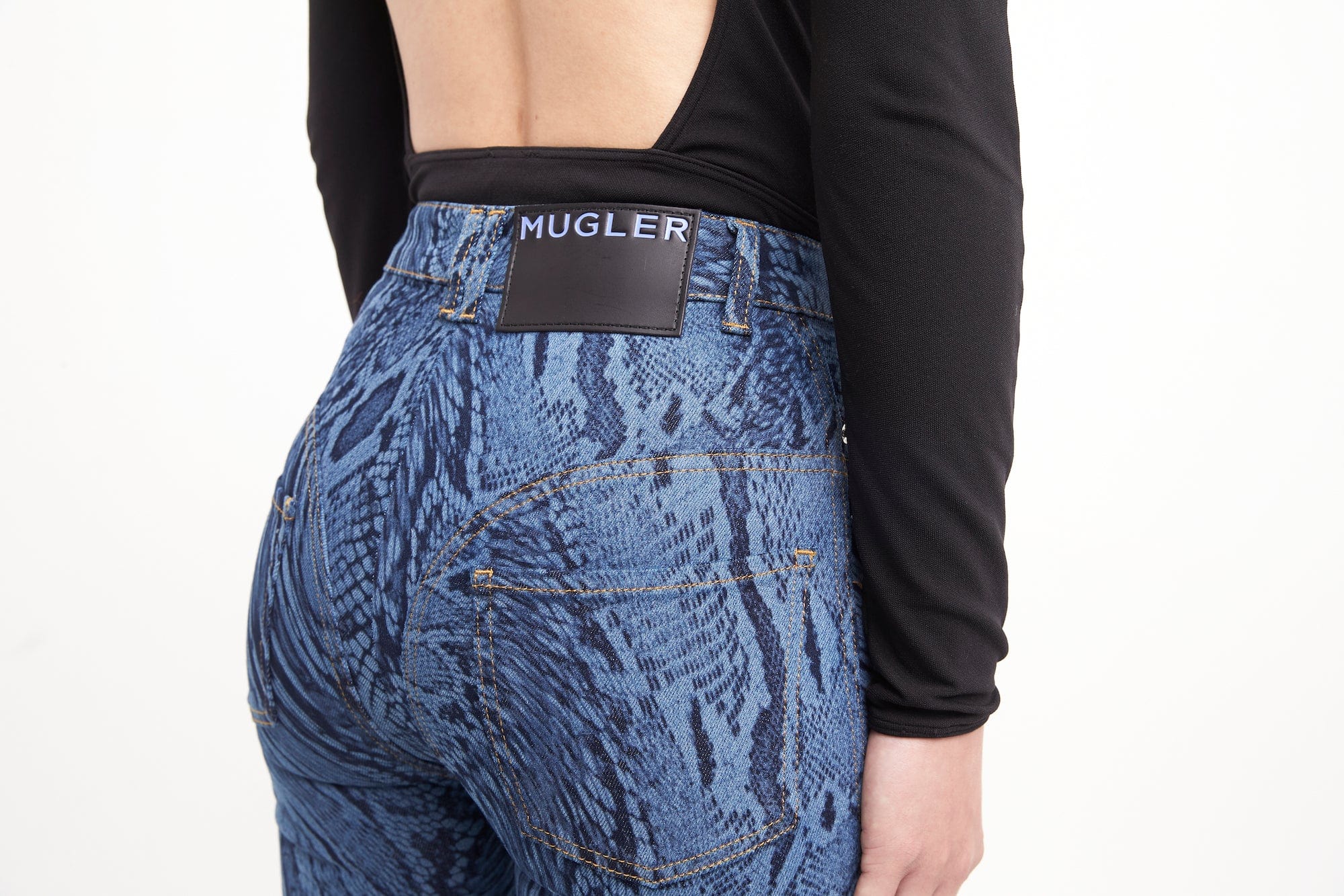 Mugler Laser Snake Denim Pants - Image 4