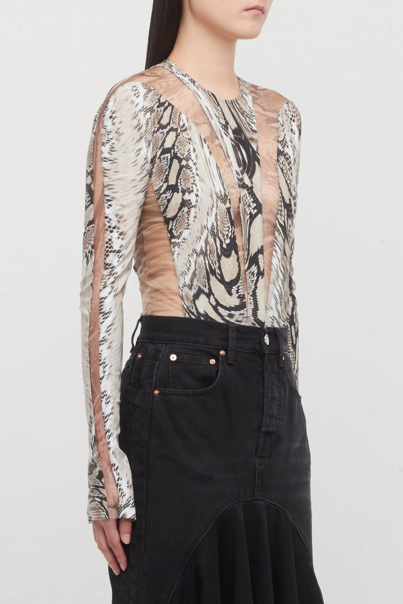 Mugler Printed Eco Sport Body in Warped Snake - Image 2