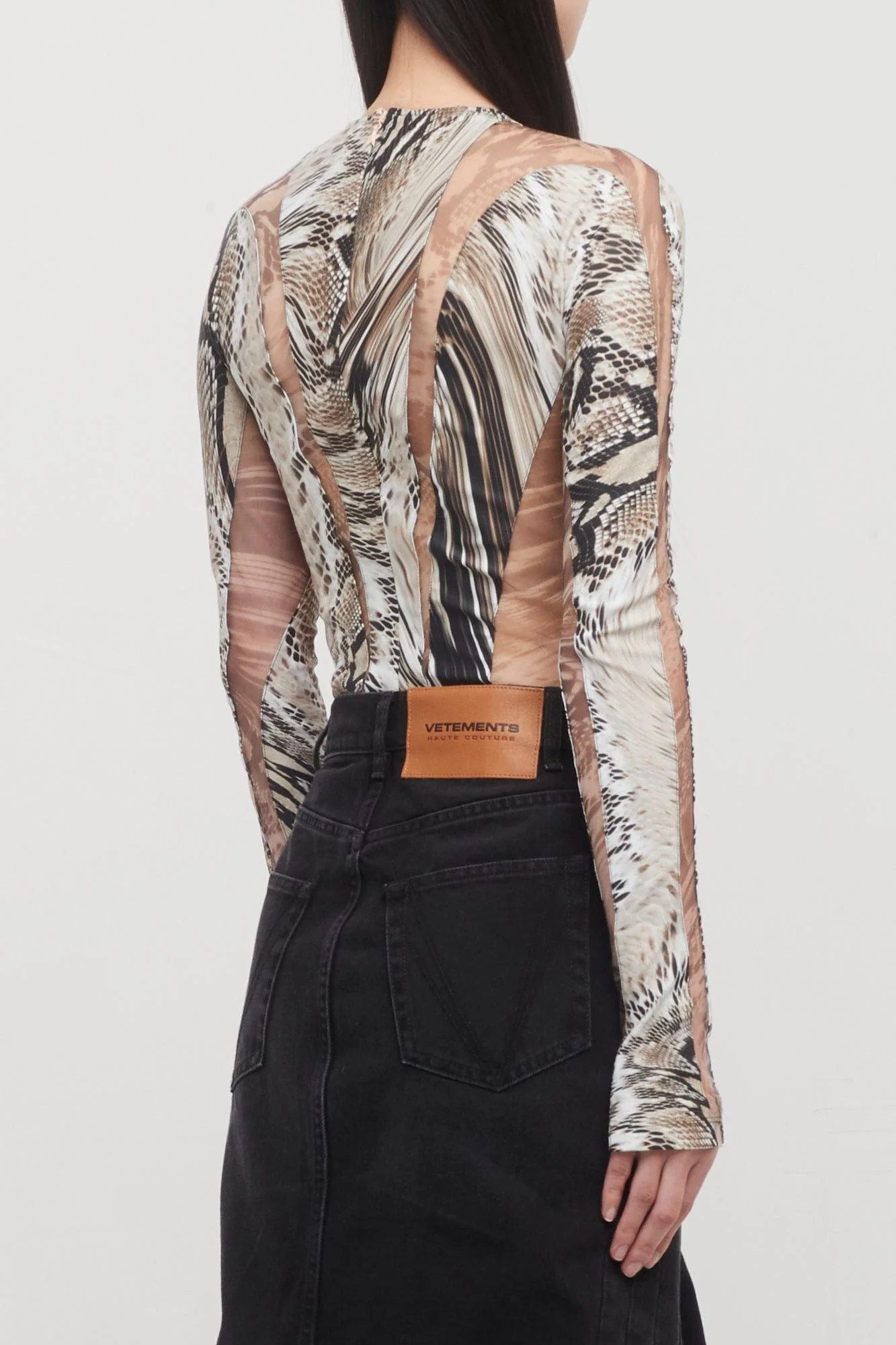 Mugler Printed Eco Sport Body in Warped Snake - Image 3