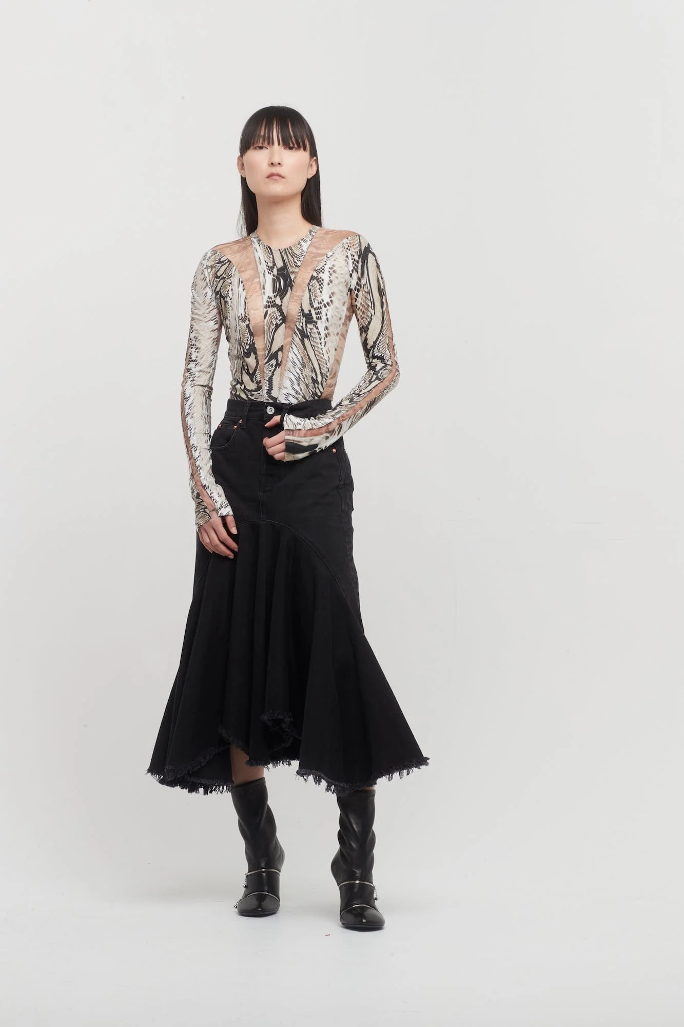 Mugler Printed Eco Sport Body in Warped Snake - Image 4
