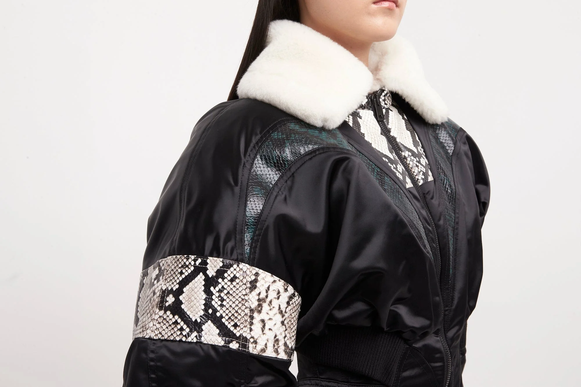 Mugler Snake Embossed Shiny Bomber - Image 5