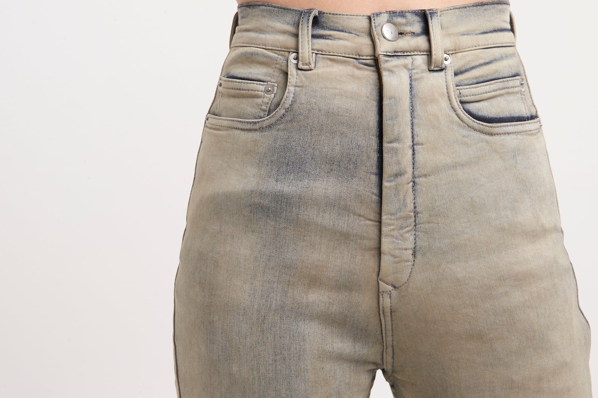 Rick Owens Bolan Bootcut Denim in Pearl Acid Degrade - Image 4