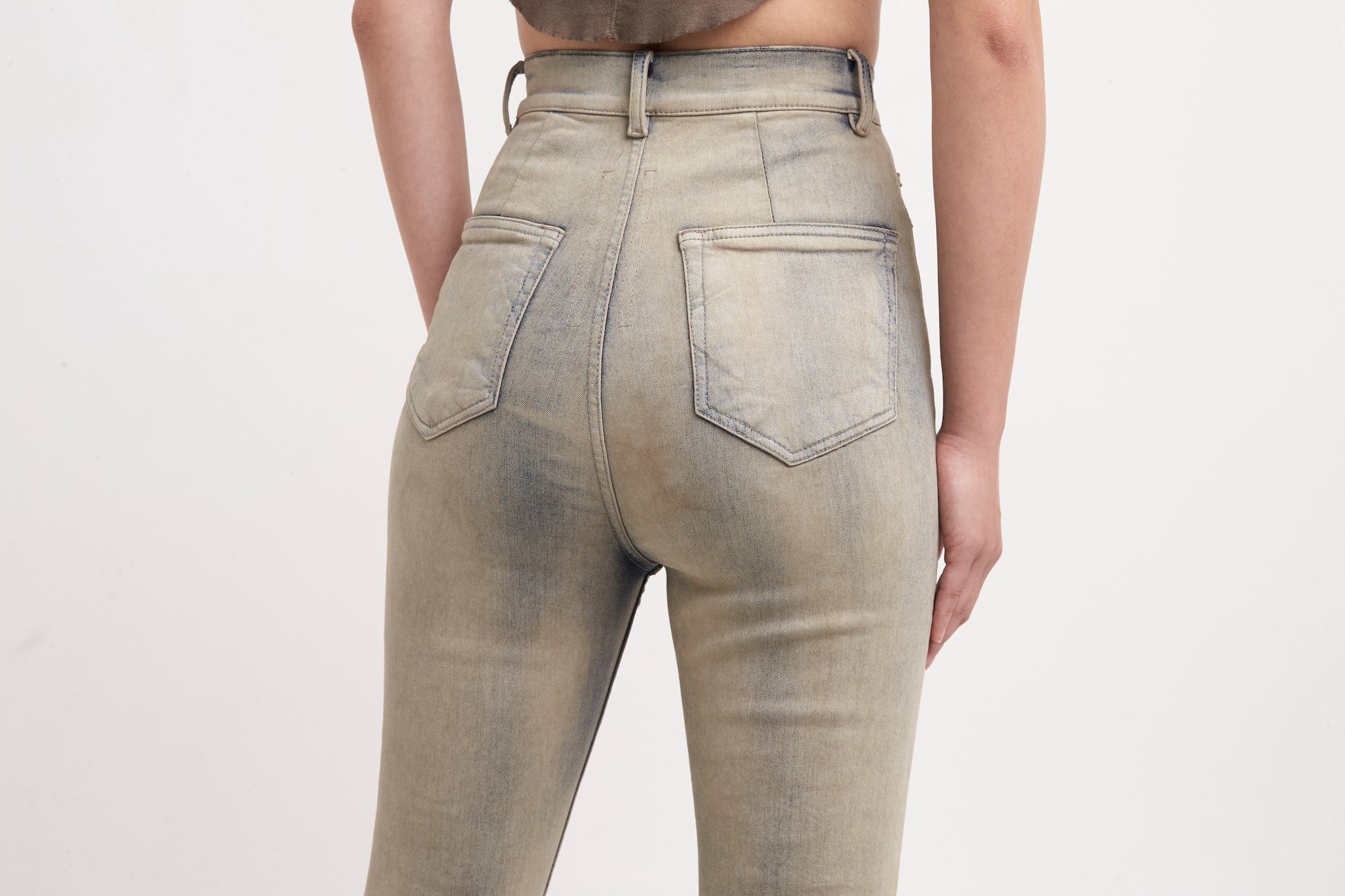 Rick Owens Bolan Bootcut Denim in Pearl Acid Degrade - Image 5