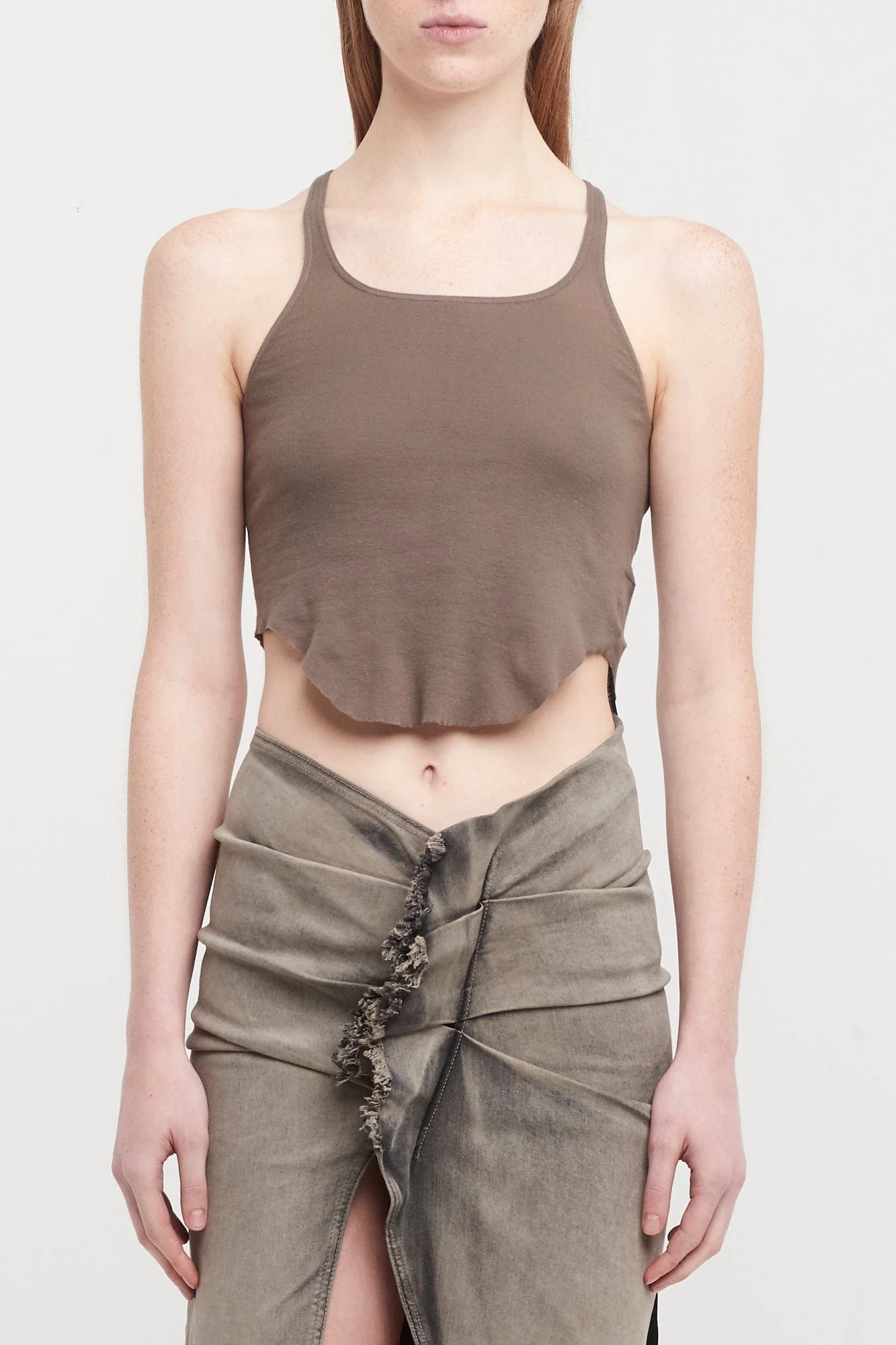 Rick Owens DRKSHDW Basic Tank Cropped in Dust
