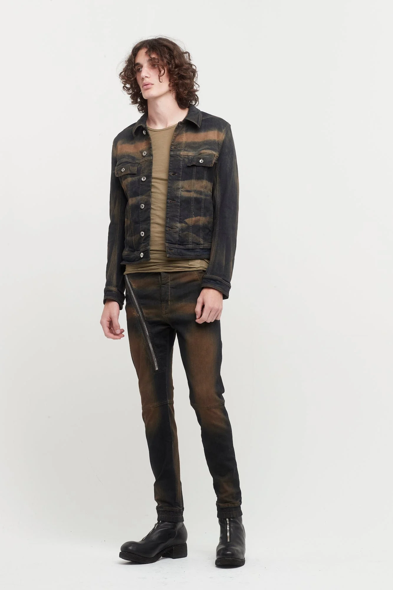 Rick Owens DRKSHDW Trucker Jacket in Mud - Image 4
