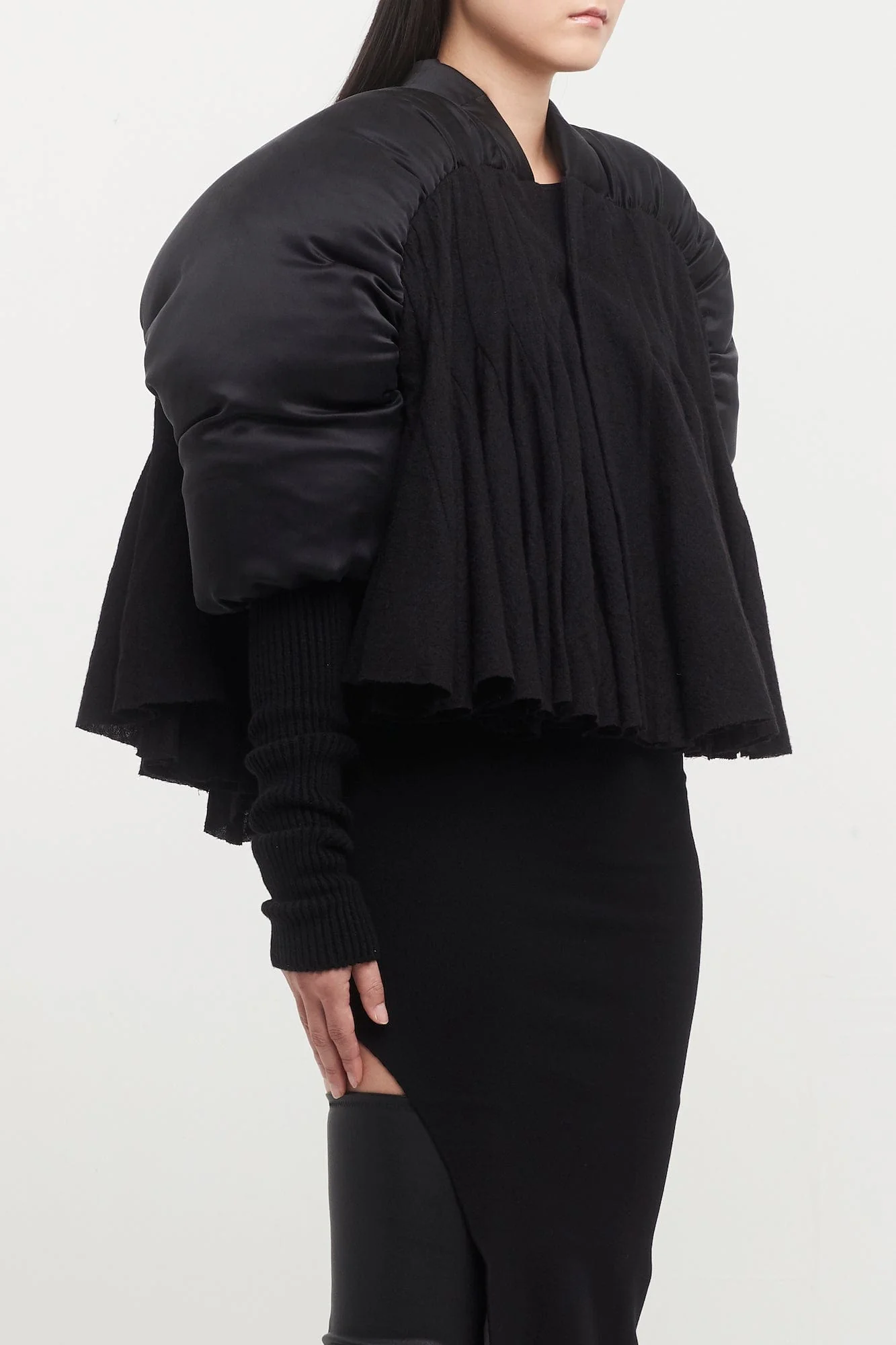 Rick Owens Duvetessa Cropped Jacket in Black - Image 2