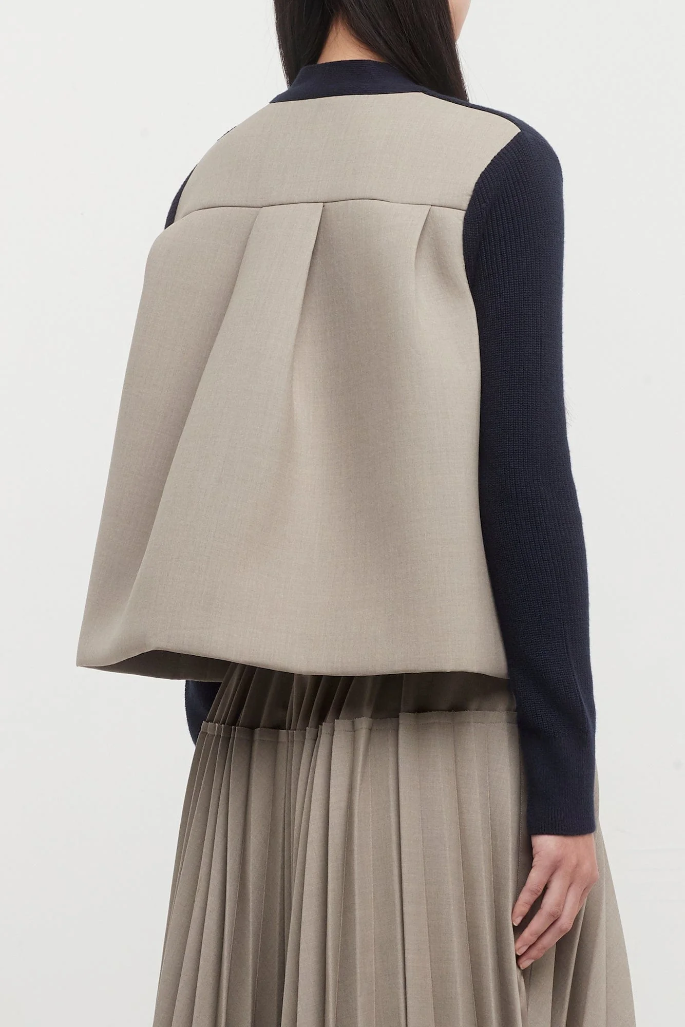 Sacai Suiting Bonding x Cotton Cashmere Knit Cardigan - Image 3