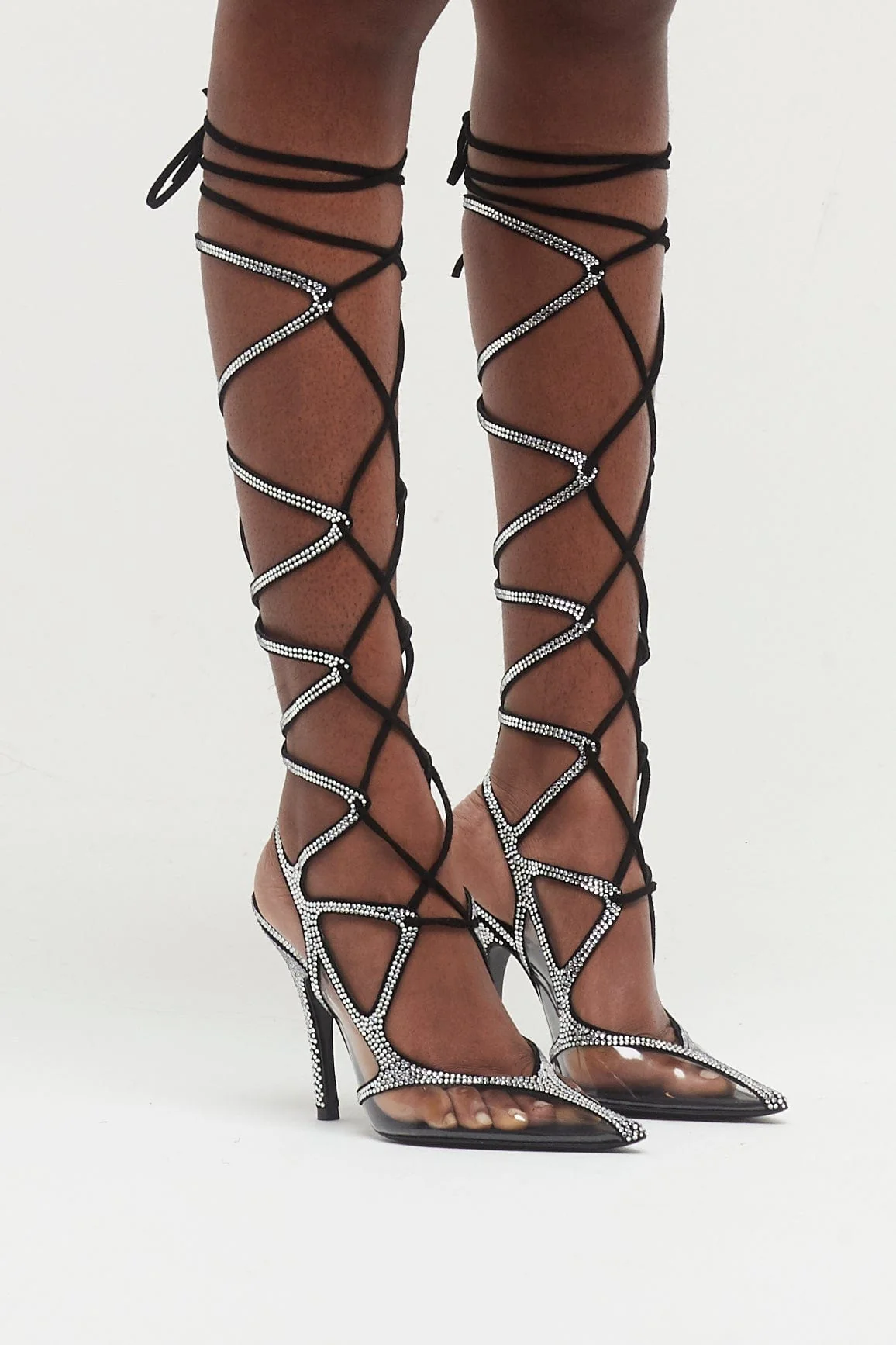 The Attico Venus Chrome boot 105mm in Silver/Black - Image 2