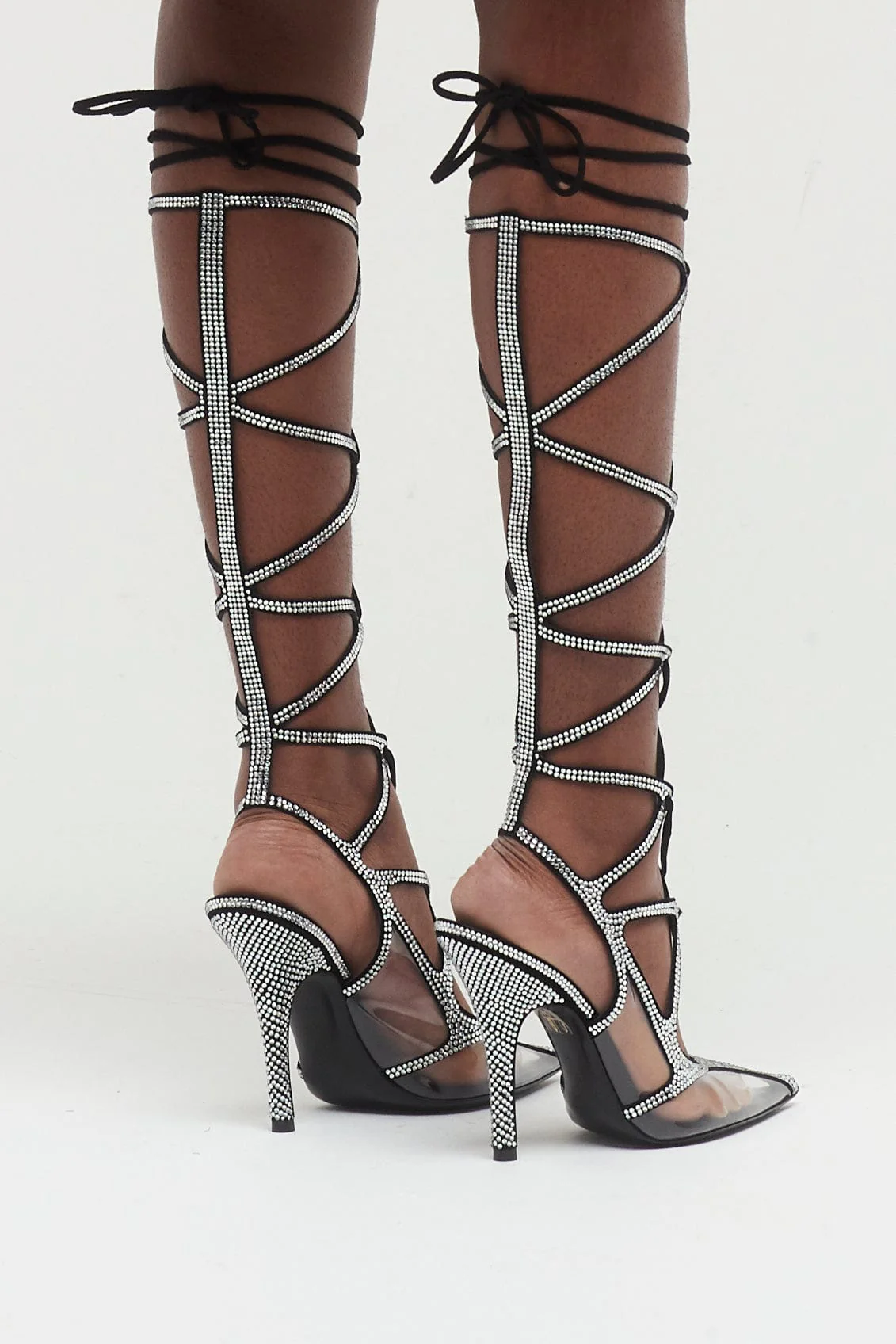 The Attico Venus Chrome boot 105mm in Silver/Black - Image 3