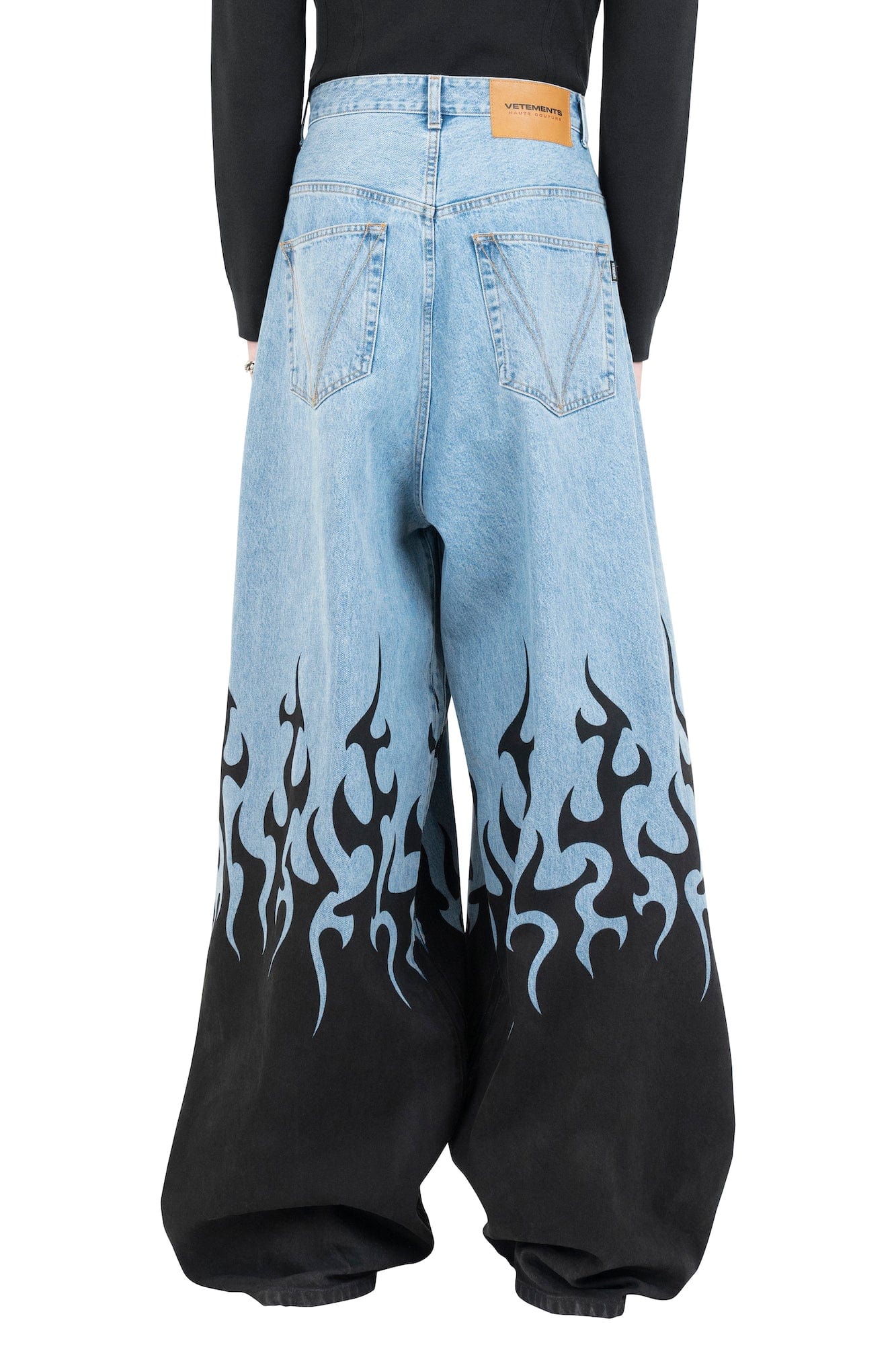 Vetements Flame Print Baggy Jeans in Light Blue - Image 2